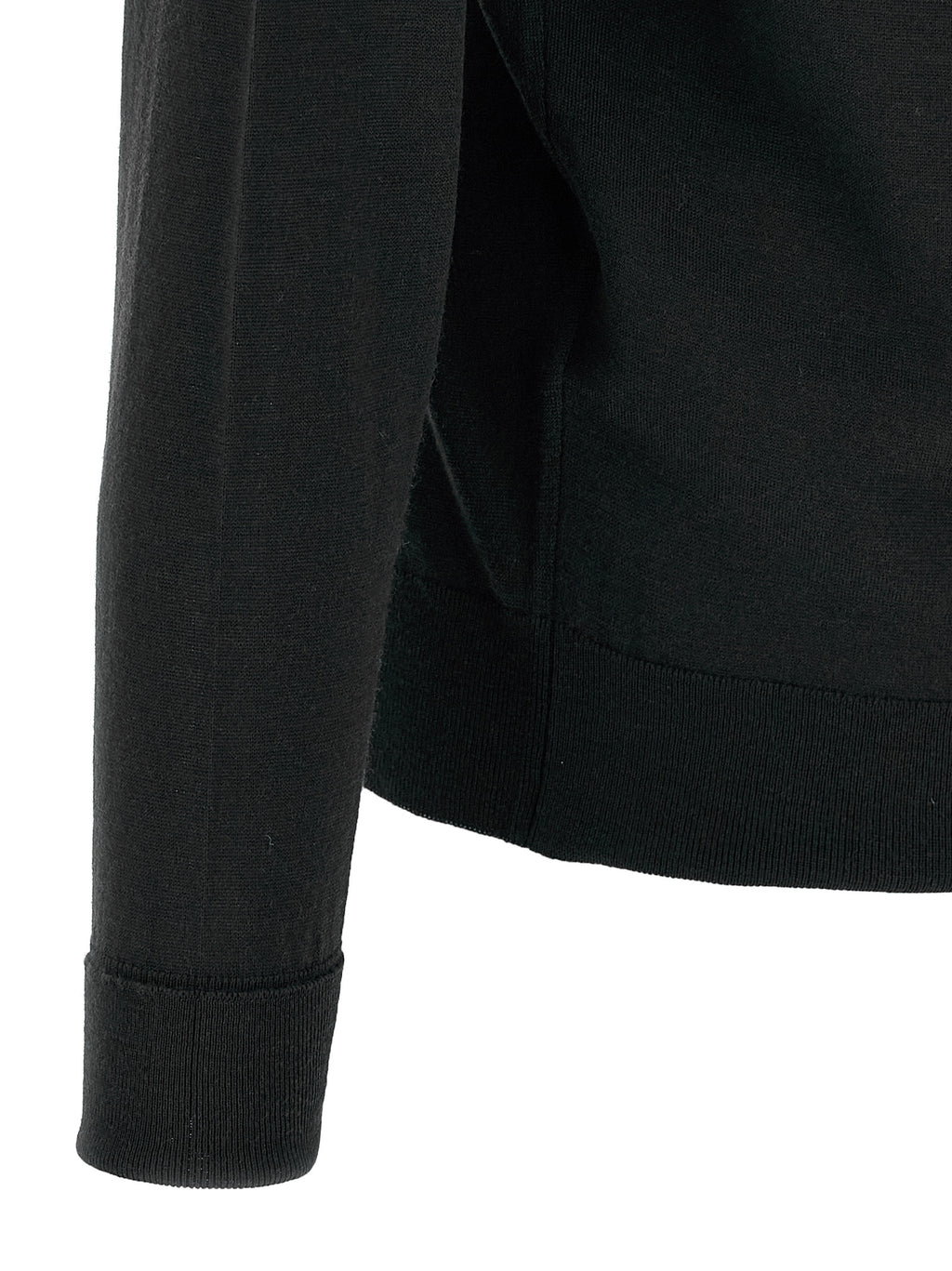 Black Merino Wool Cardigan