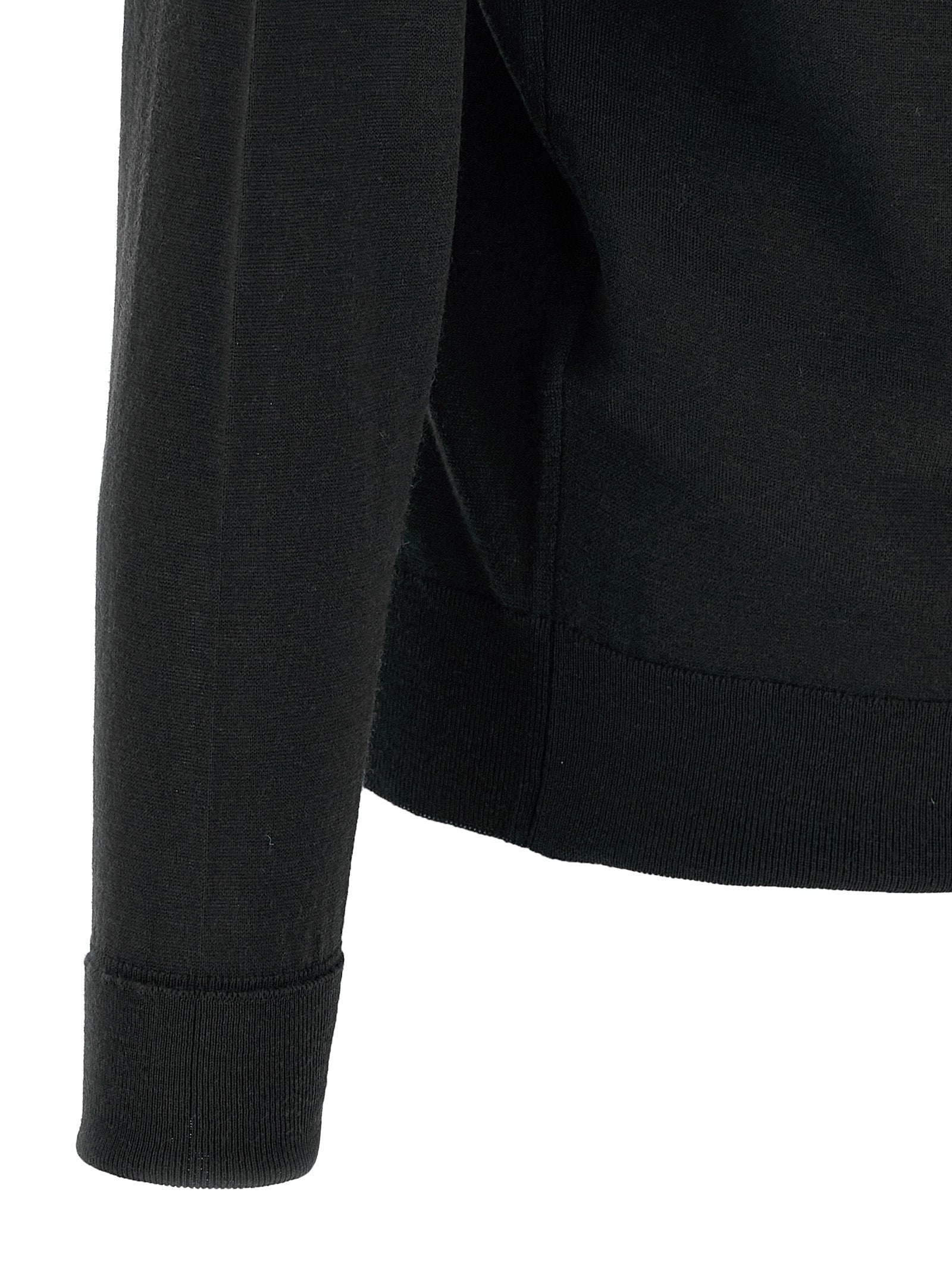 Black Merino Wool Cardigan