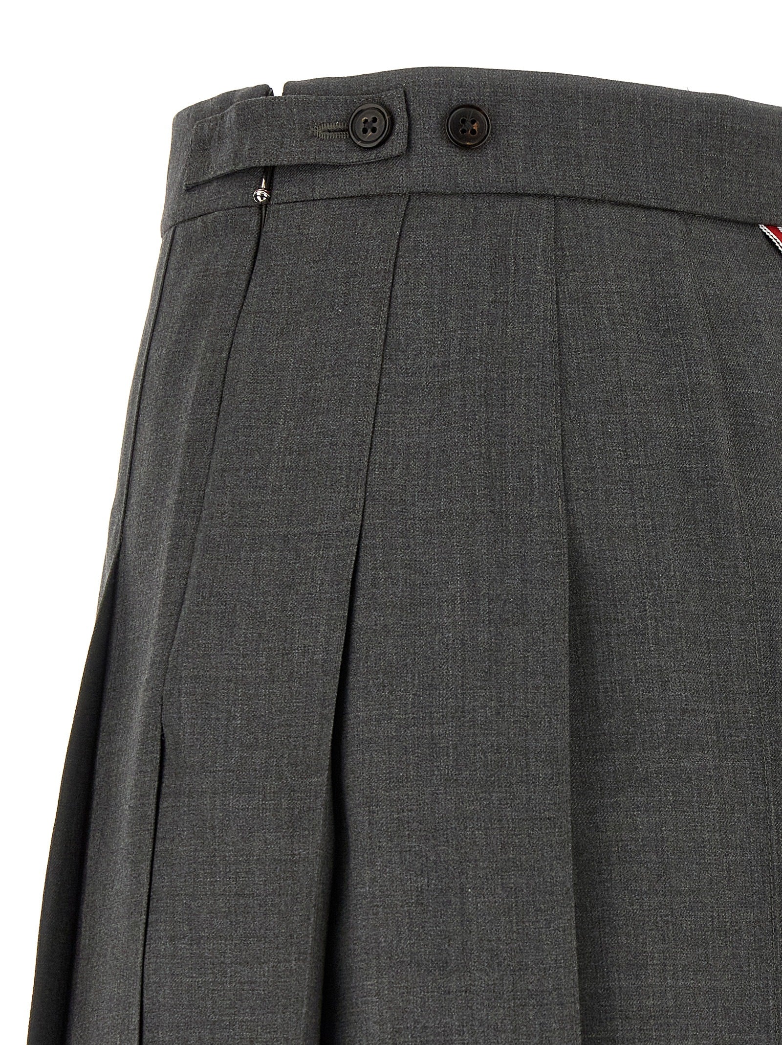 Gray Wool Long Skirt
