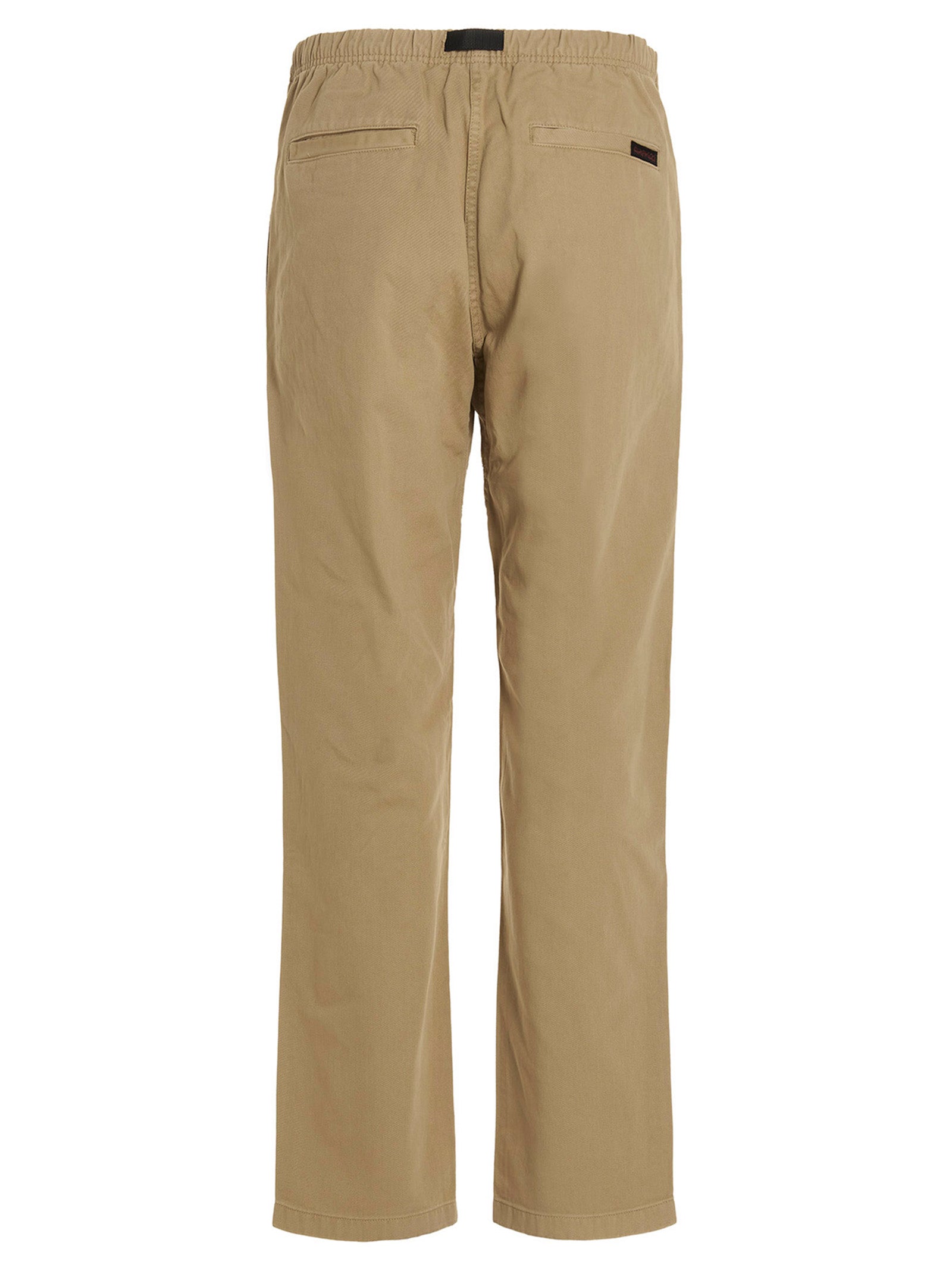 Beige Cotton Casual Pants