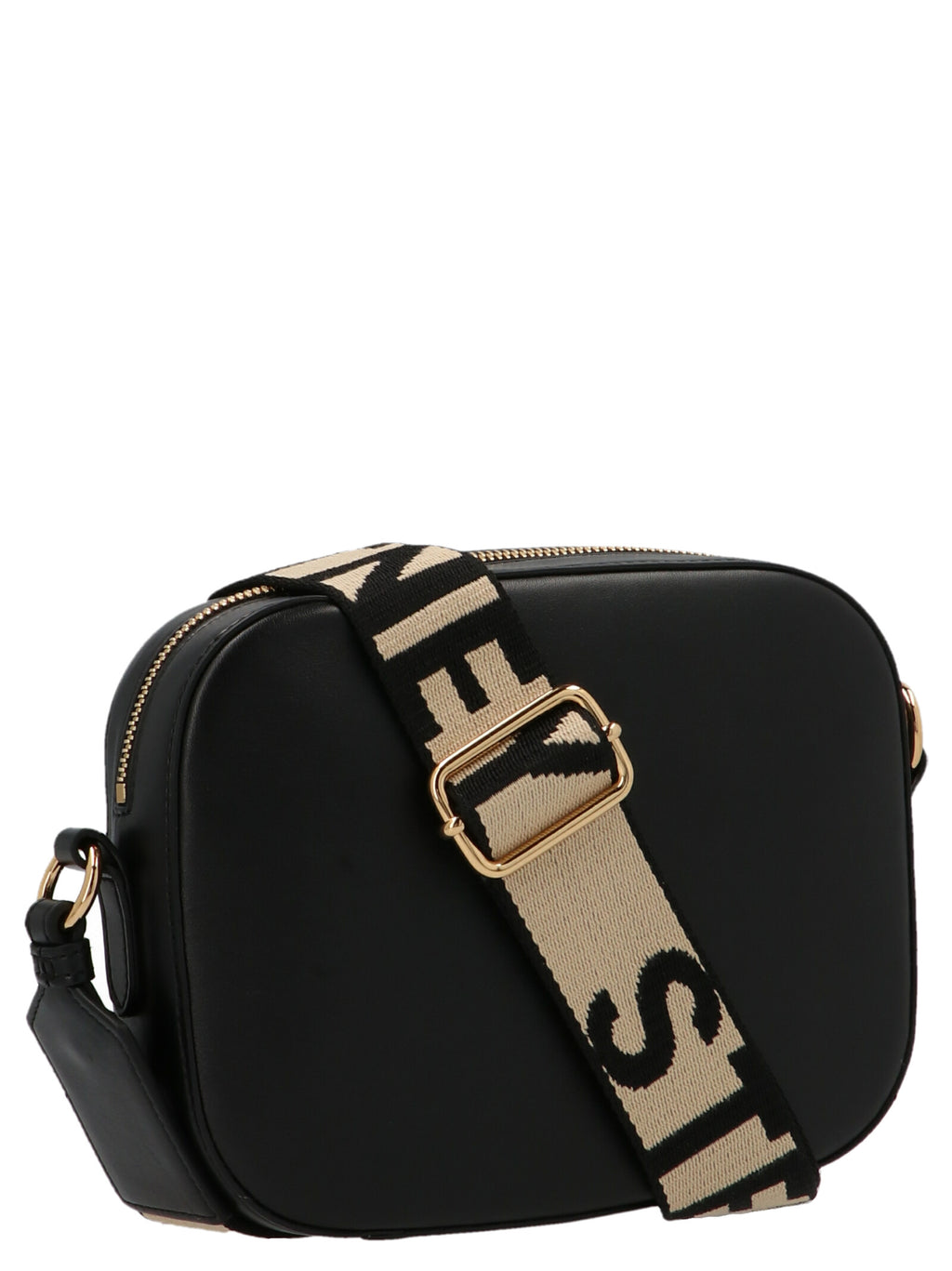 Black Polyethylene Crossbody Bag