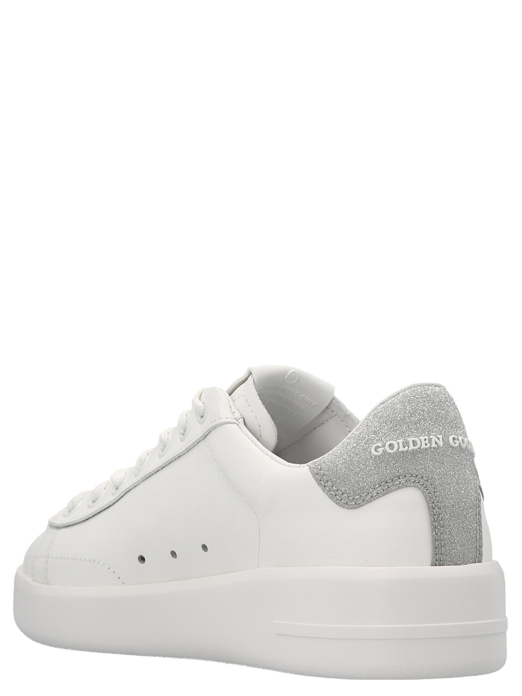 Silver Leather Low Top Sneakers