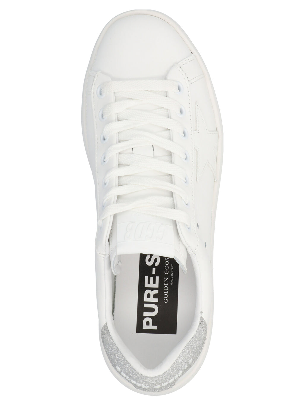 Silver Leather Low Top Sneakers