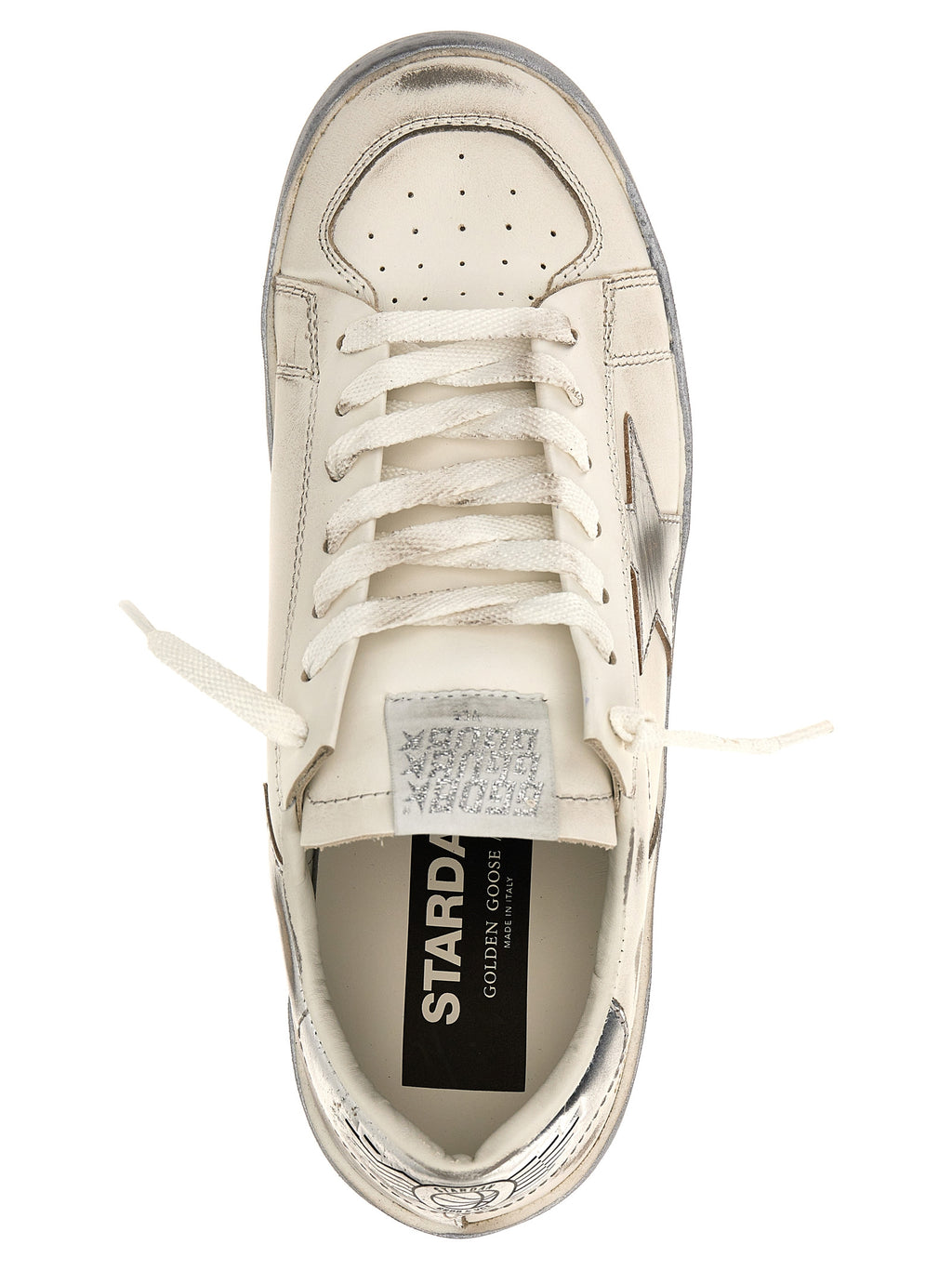 Silver Cowhide Athletic Sneakers