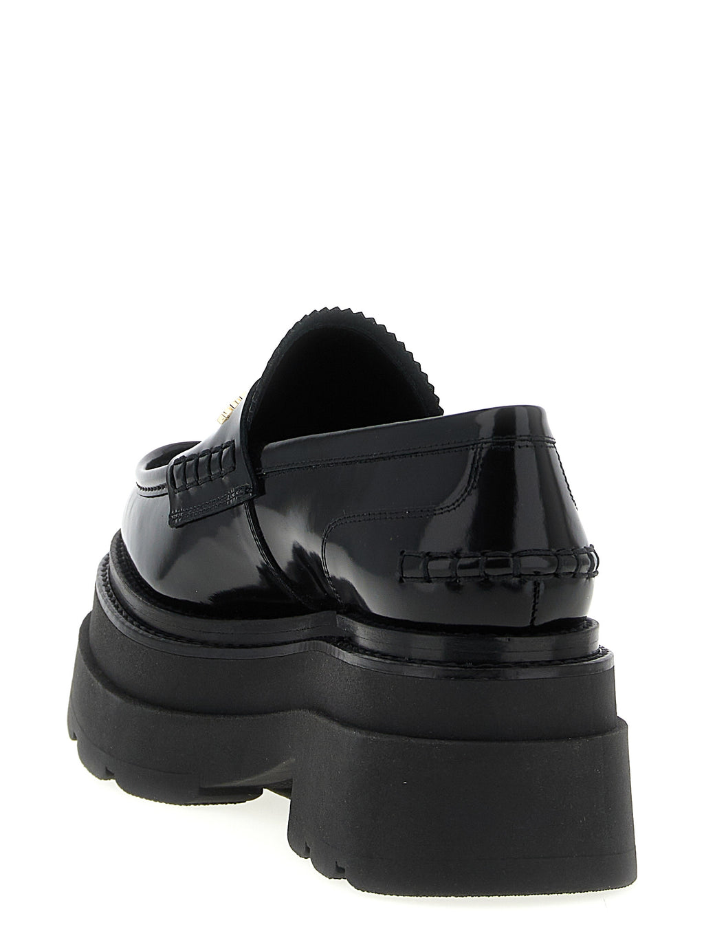 Black Cowhide Platform Loafers