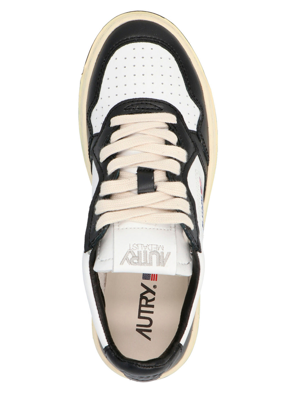 Bicolor Cowhide Low Top Sneakers