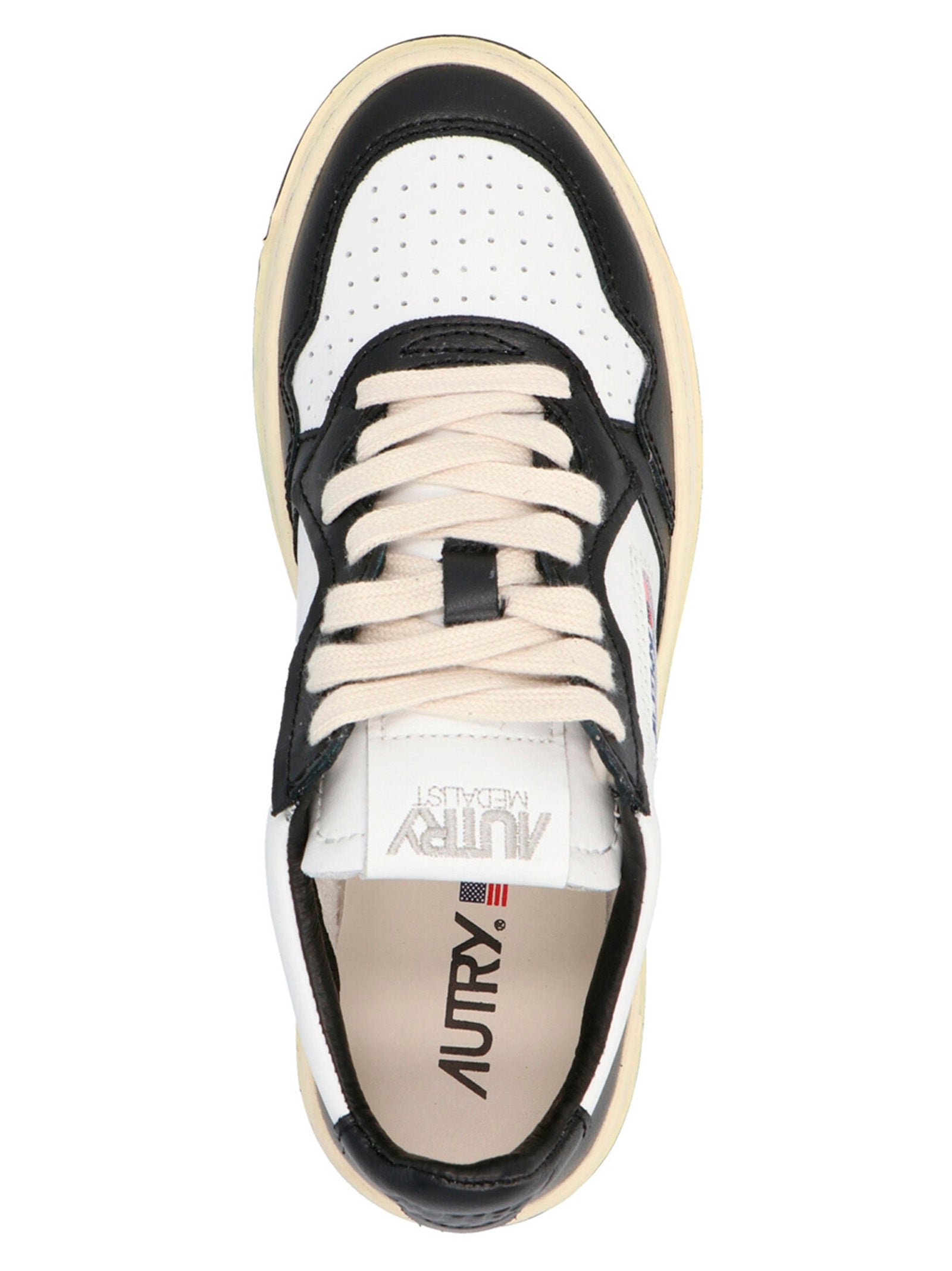 Bicolor Cowhide Low Top Sneakers