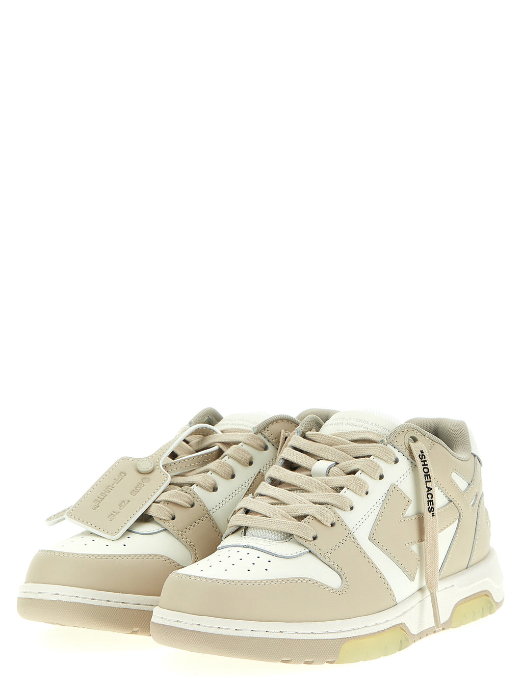 Beige Calfskin Low Top Sneakers