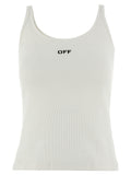 White Cotton Sleeveles T-Shirt