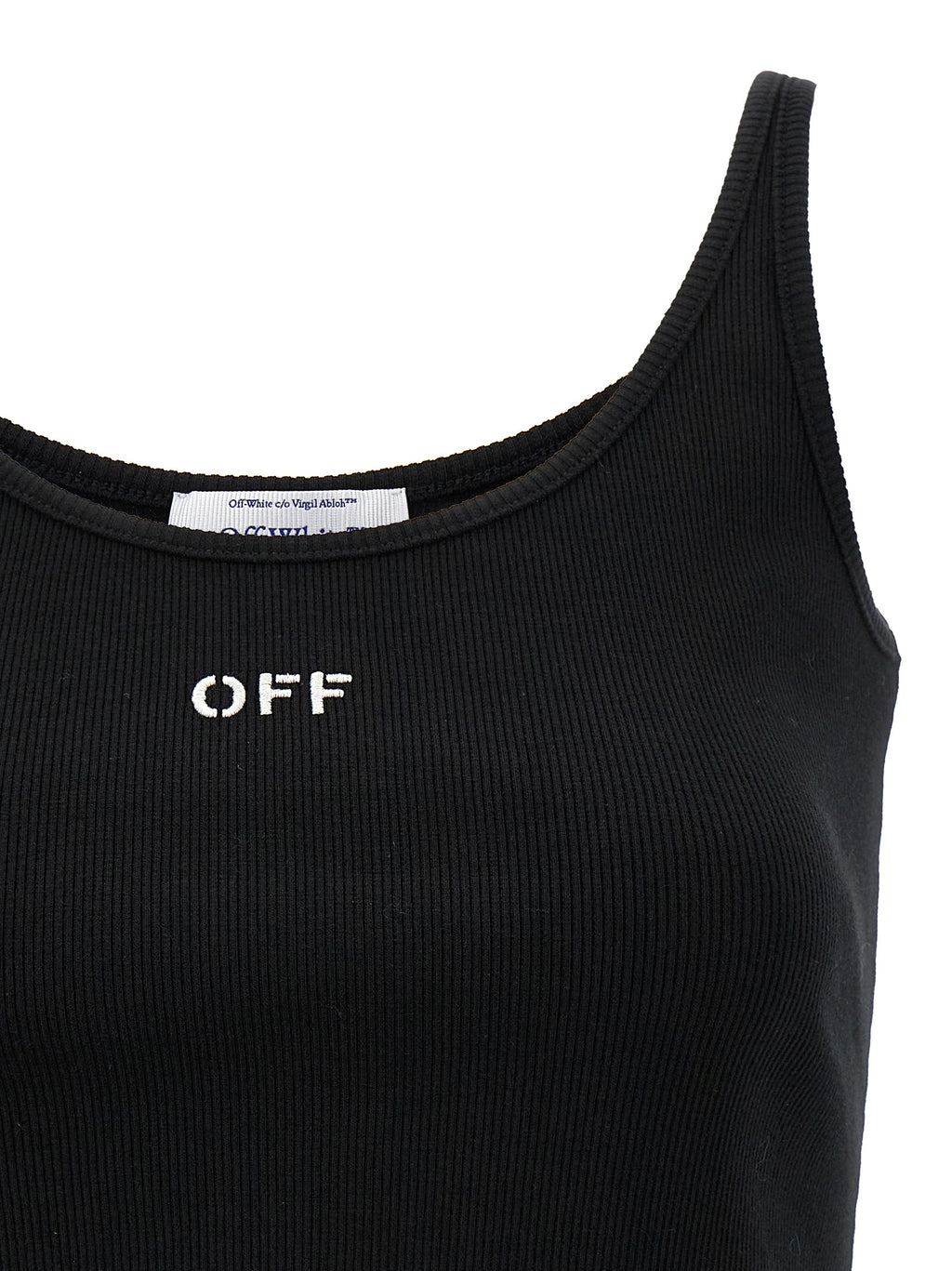 Black Cotton Sleeveles T-Shirt