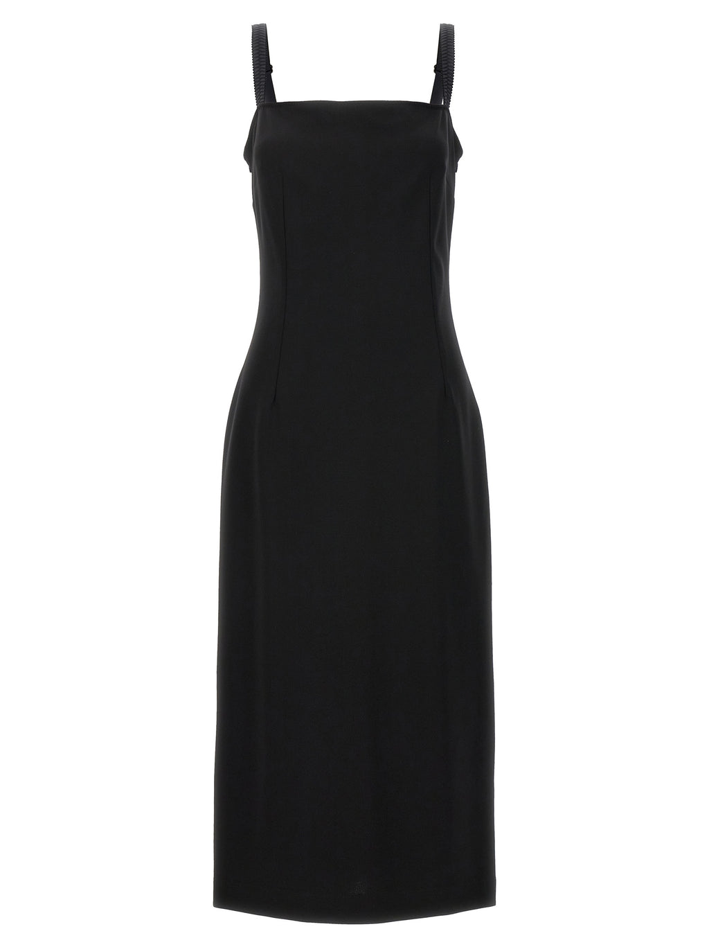 Black Viscose Midi Dress