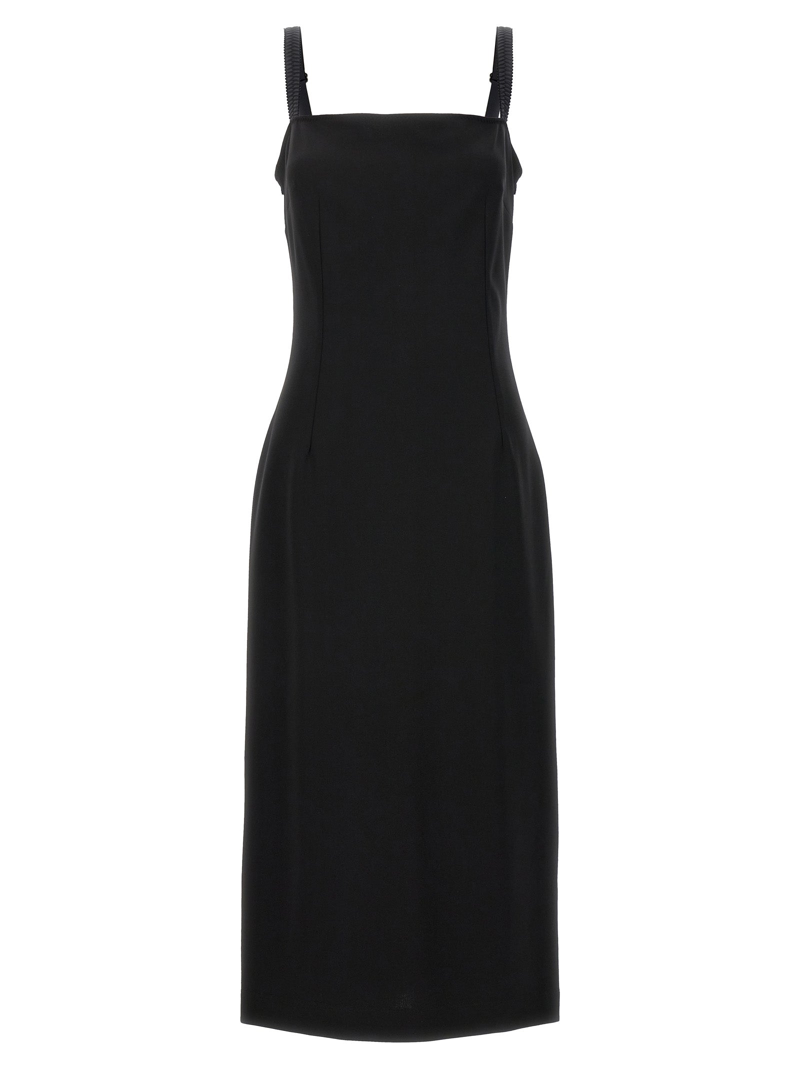 Black Viscose Midi Dress