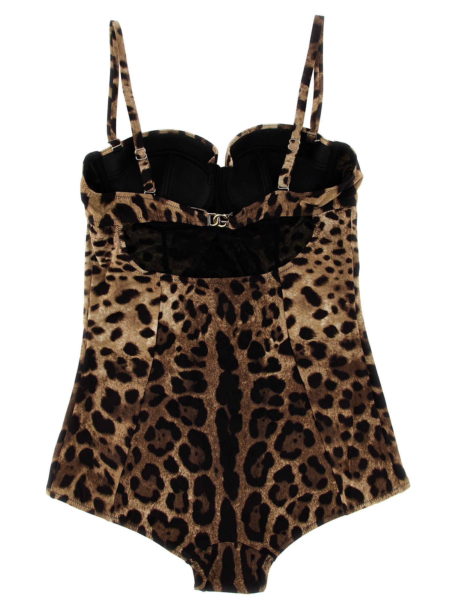 Brown Polyamide One-Piece Swimsuit