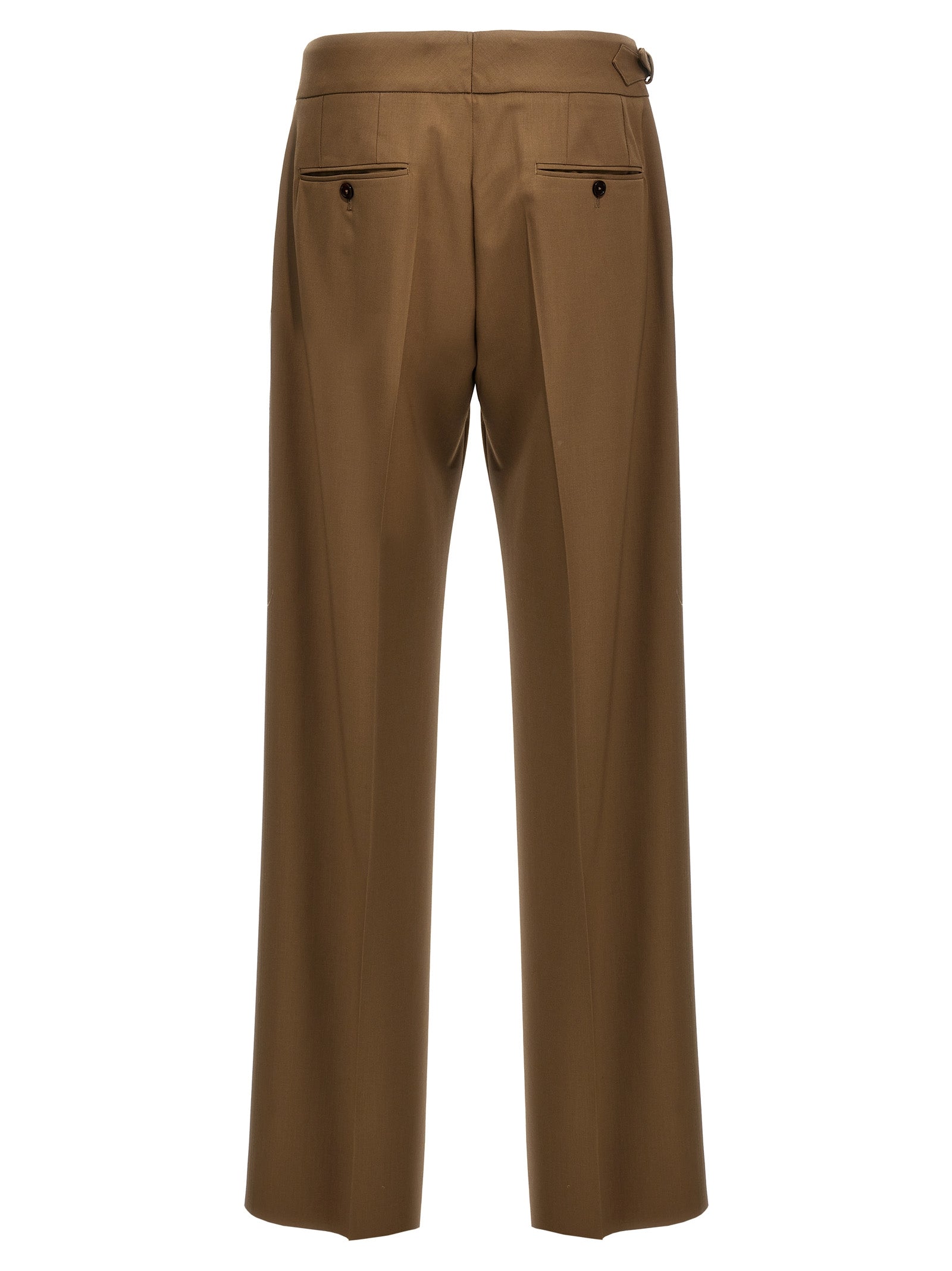 Brown Virgin Wool Dress Pants