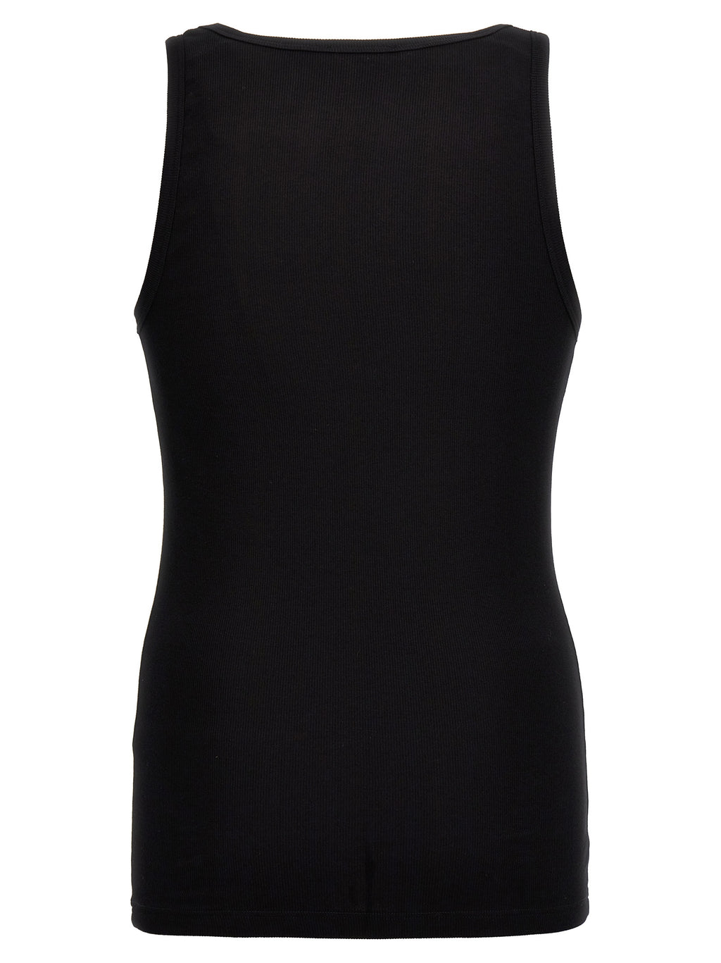Black Cotton Sleeveles T-Shirt