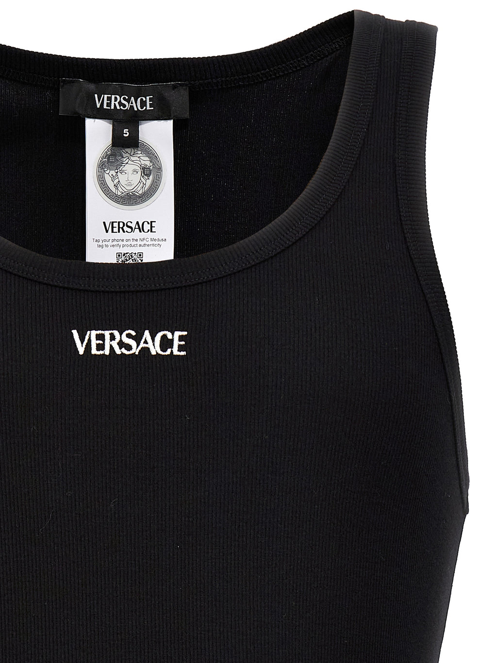 Black Cotton Sleeveles T-Shirt
