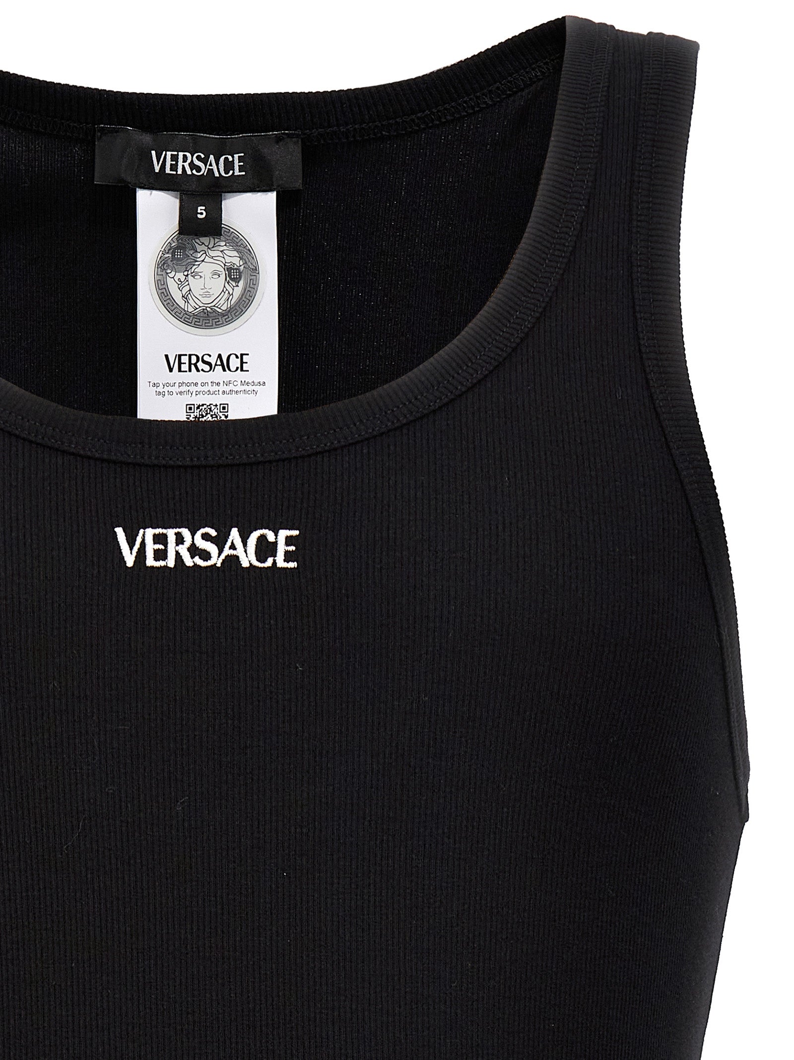 Black Cotton Sleeveles T-Shirt