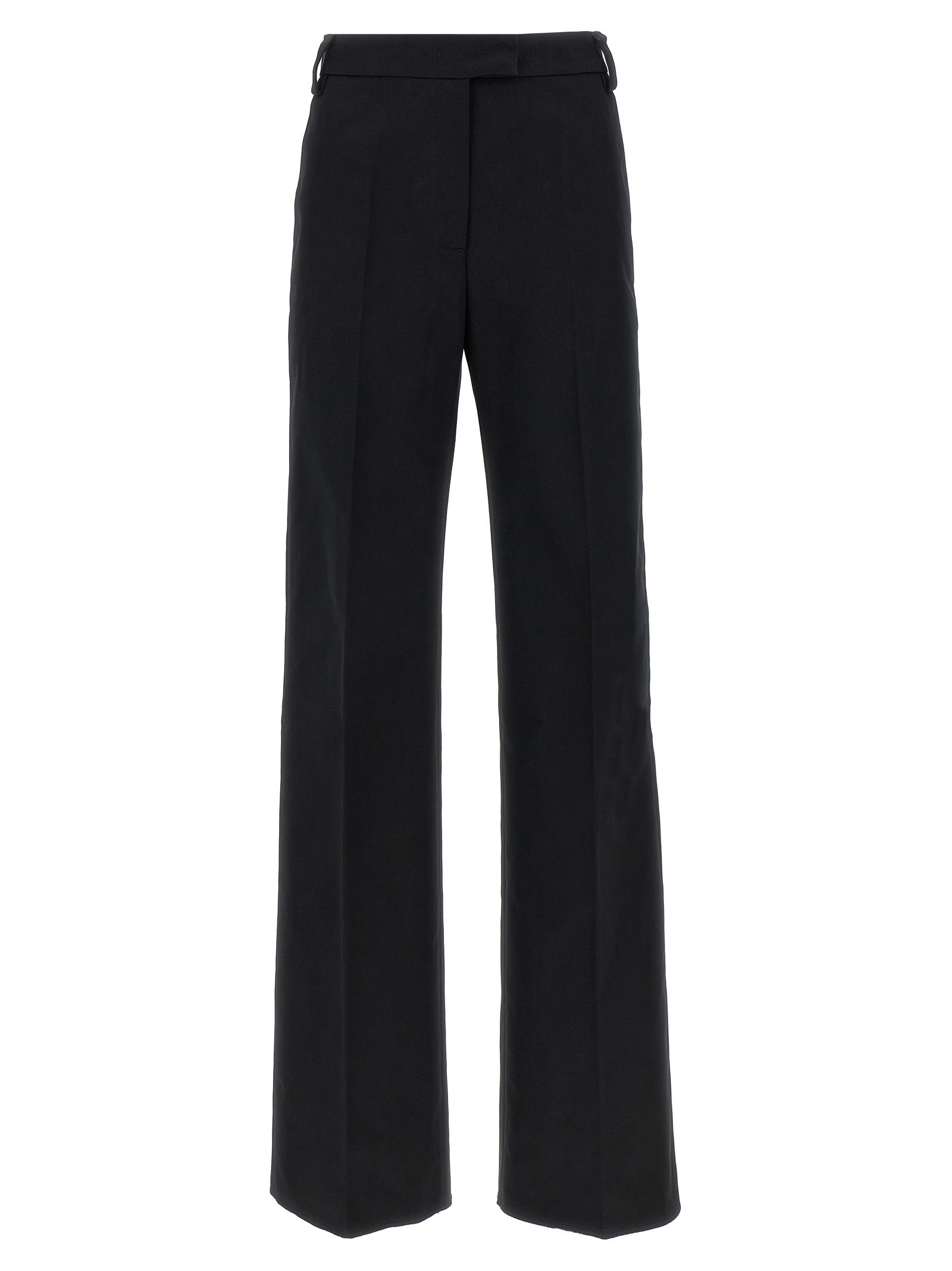 Black Cotton Casual Pants