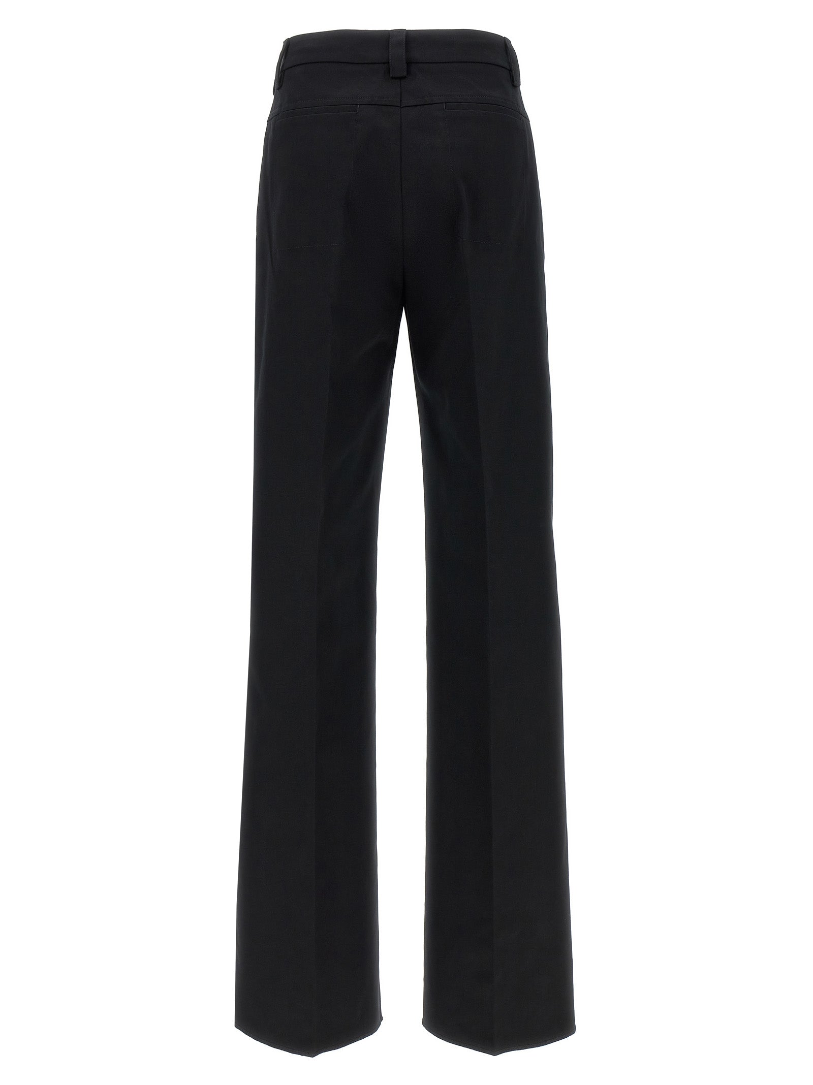 Black Cotton Casual Pants