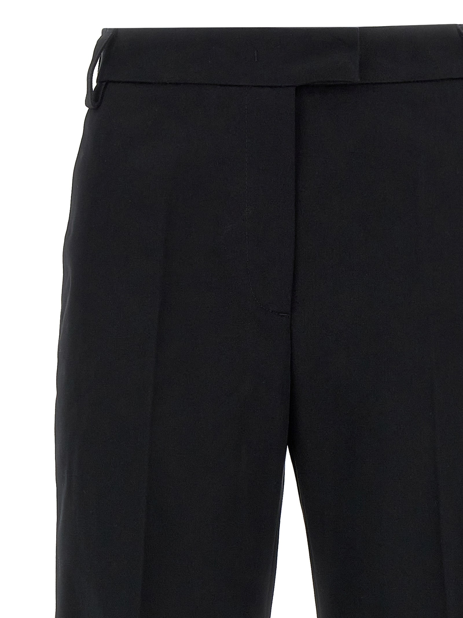 Black Cotton Casual Pants