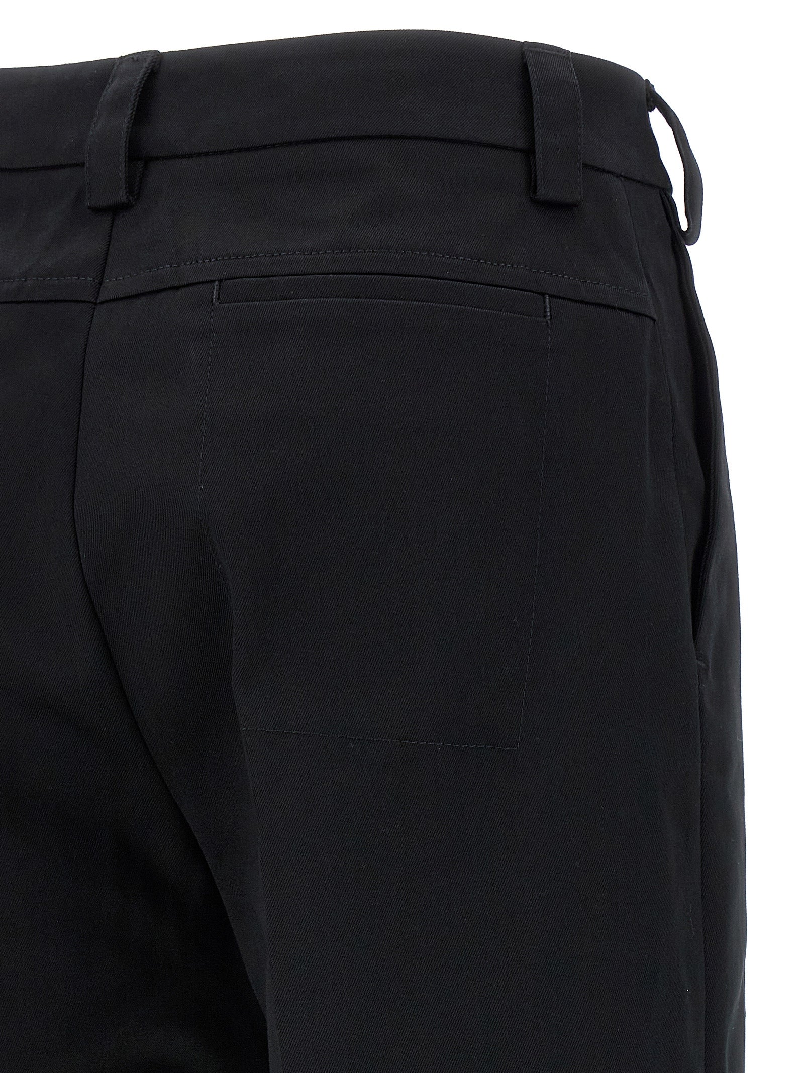 Black Cotton Casual Pants