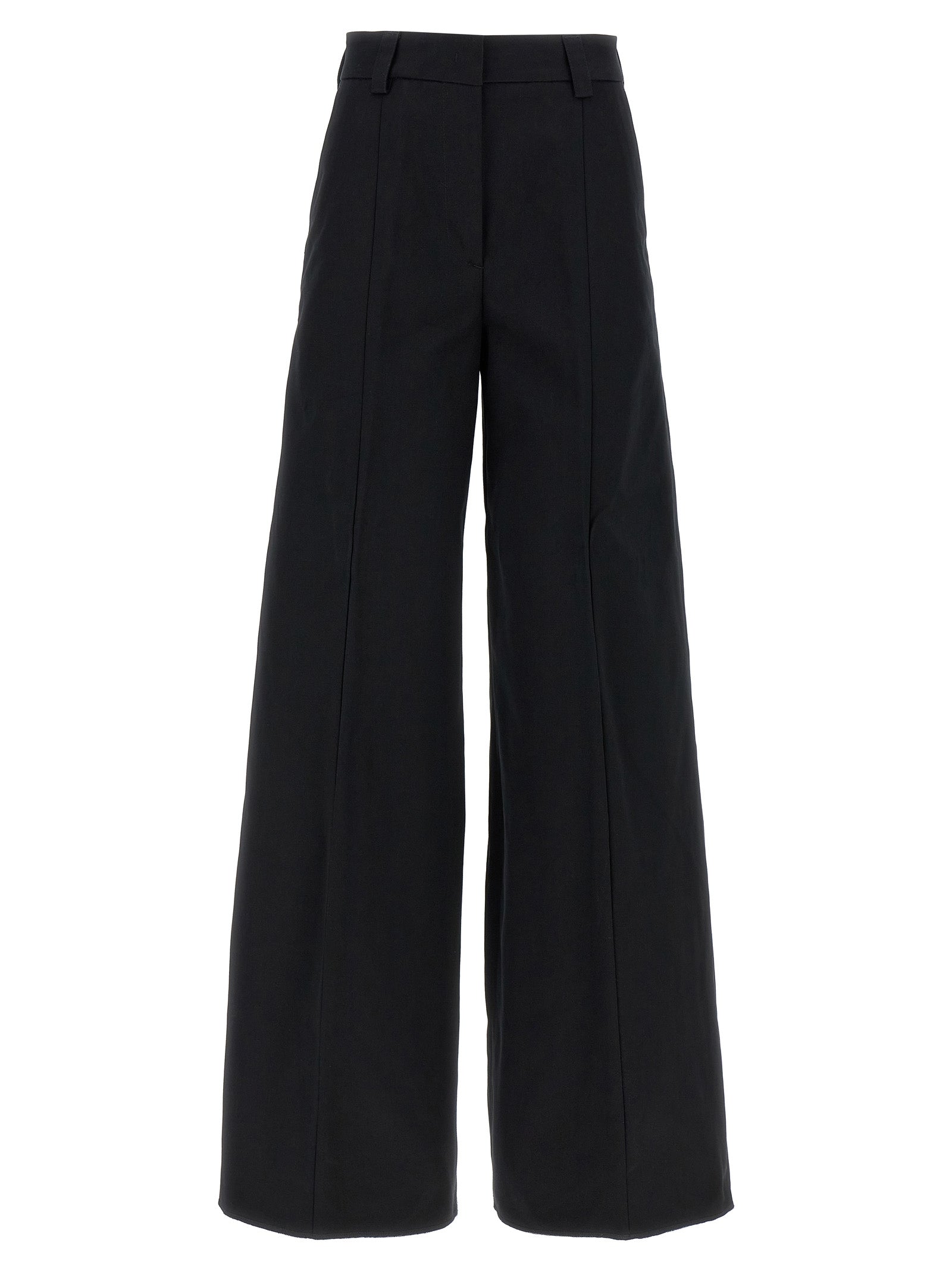 Black Cotton Casual Pants