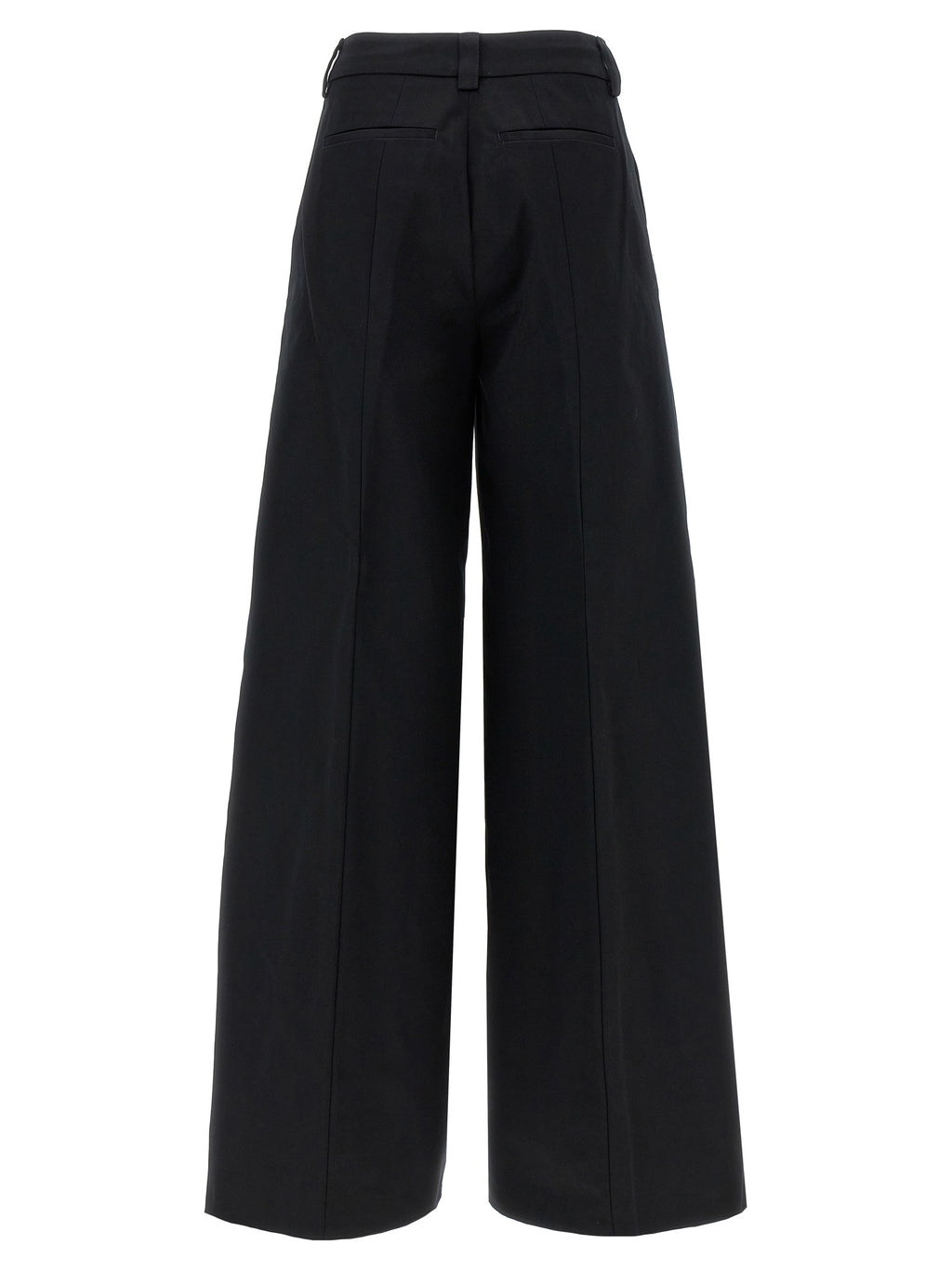 Black Cotton Casual Pants