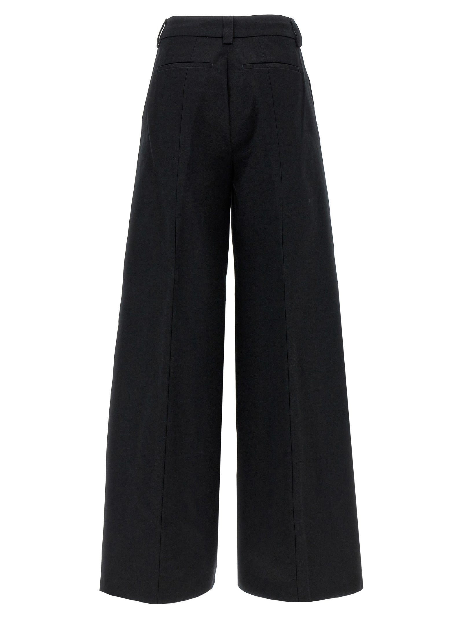 Black Cotton Casual Pants