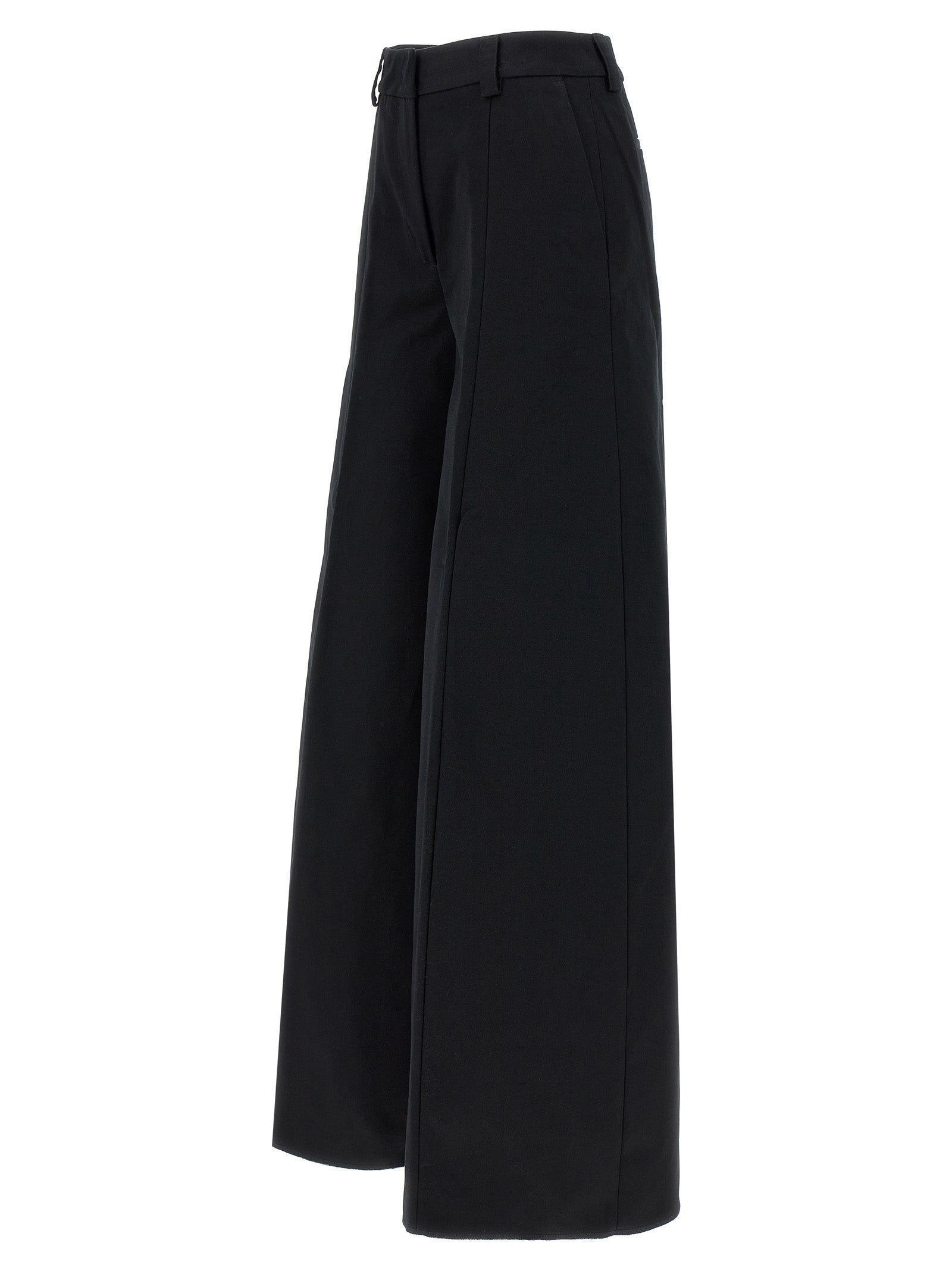 Black Cotton Casual Pants