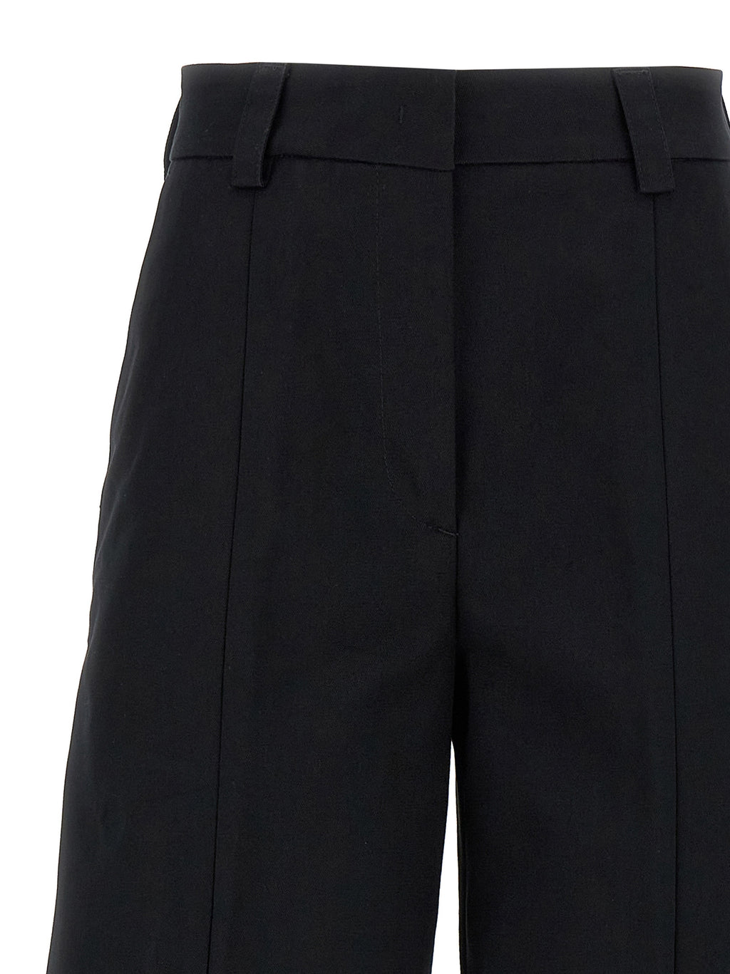 Black Cotton Casual Pants