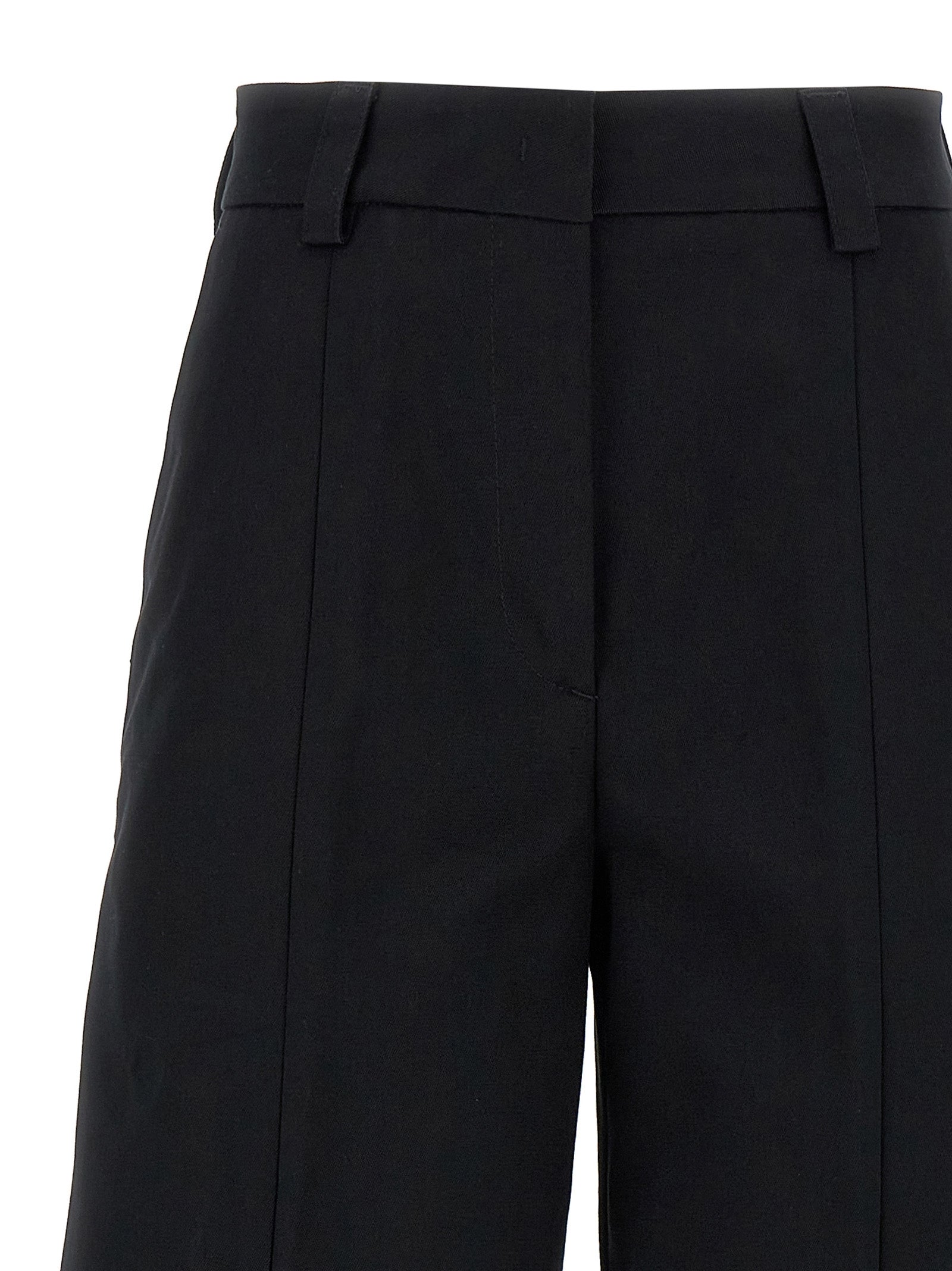 Black Cotton Casual Pants