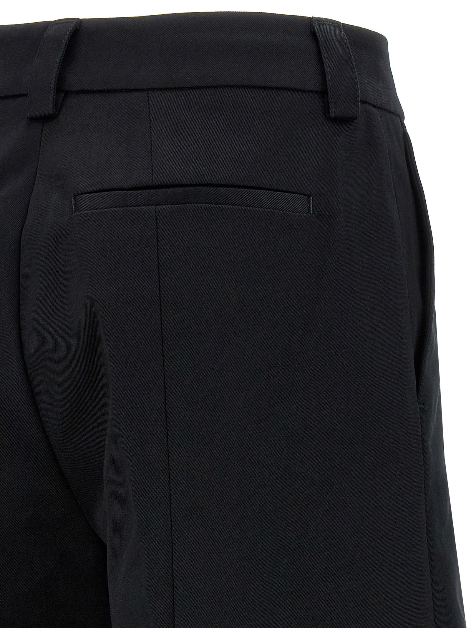 Black Cotton Casual Pants
