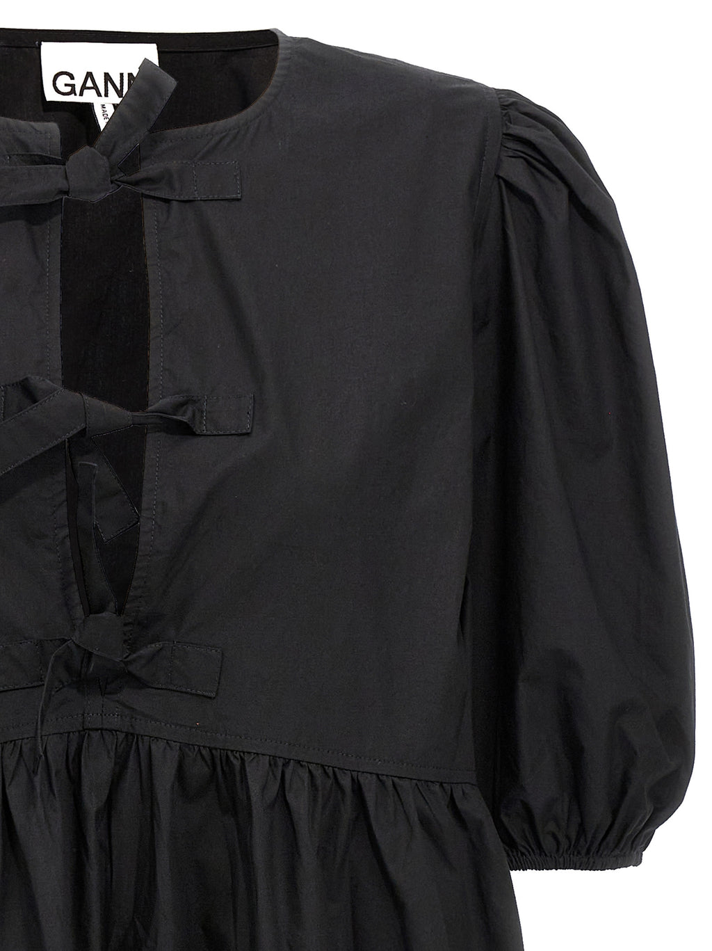 Black Cotton Short Dress