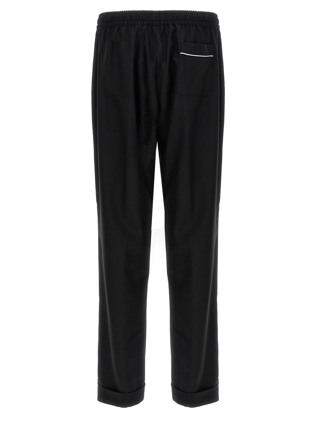 Black Virgin Wool Casual Pants