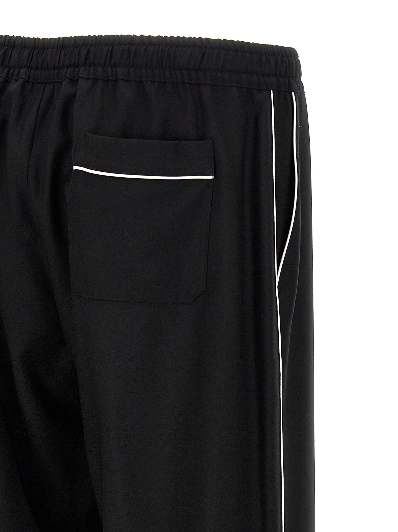 Black Virgin Wool Casual Pants