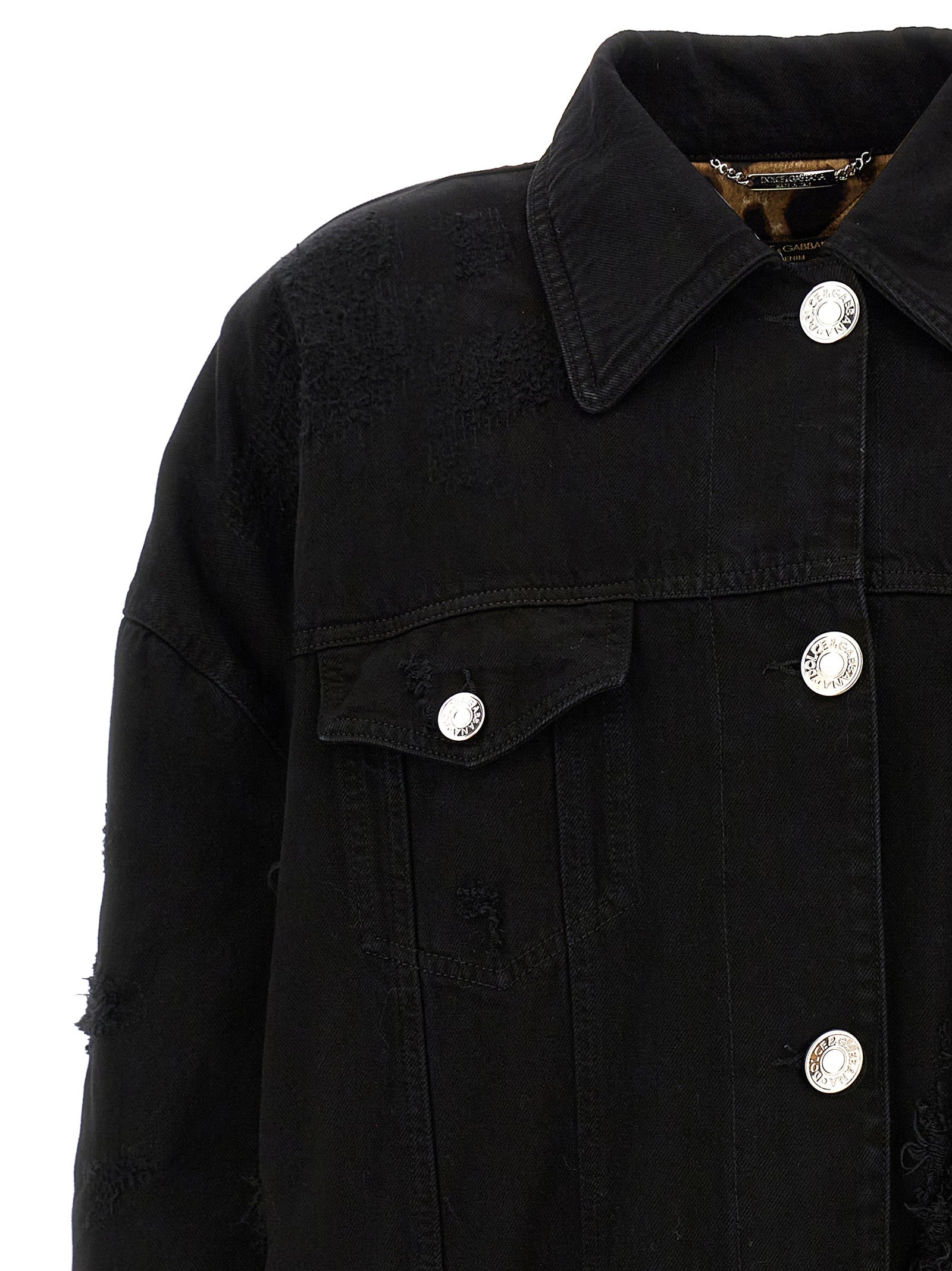 Black Cotton Denim Jacket