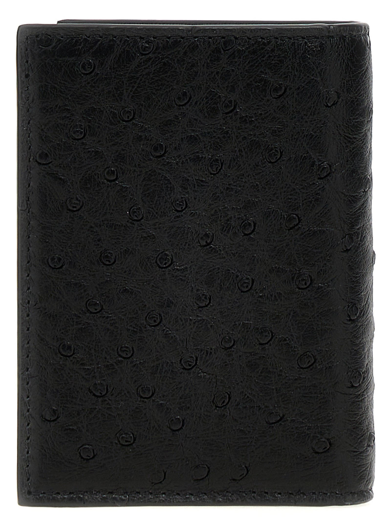 Black Ostrich Skin Cardholder