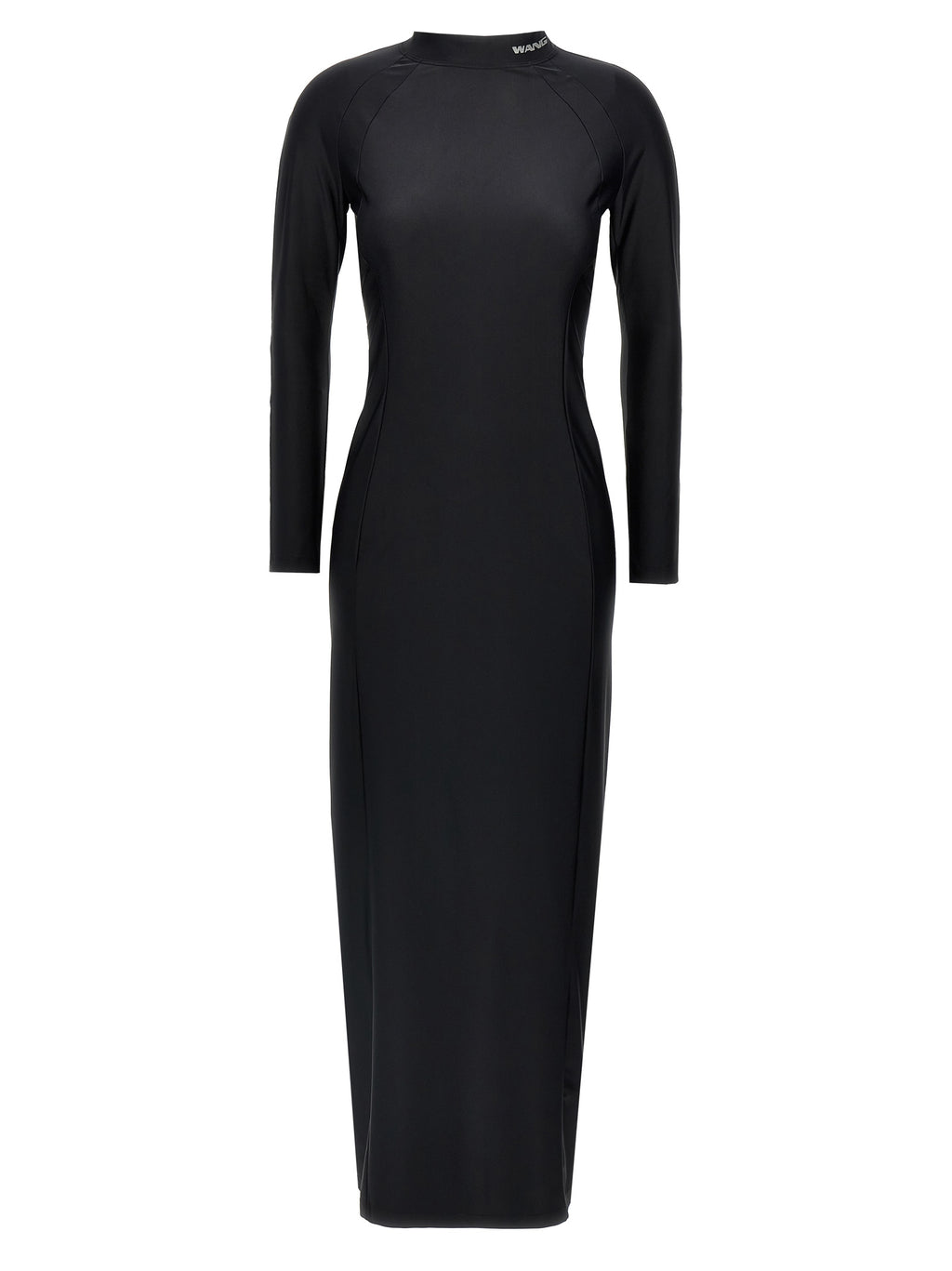Black Nylon Midi Dress