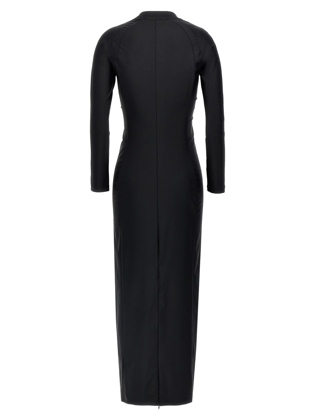 Black Nylon Midi Dress