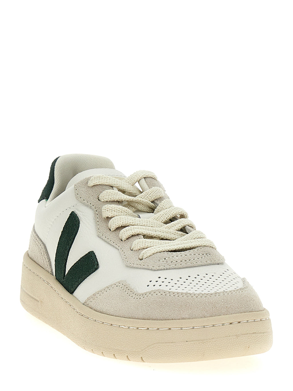 Bicolor Leather Low Top Sneakers