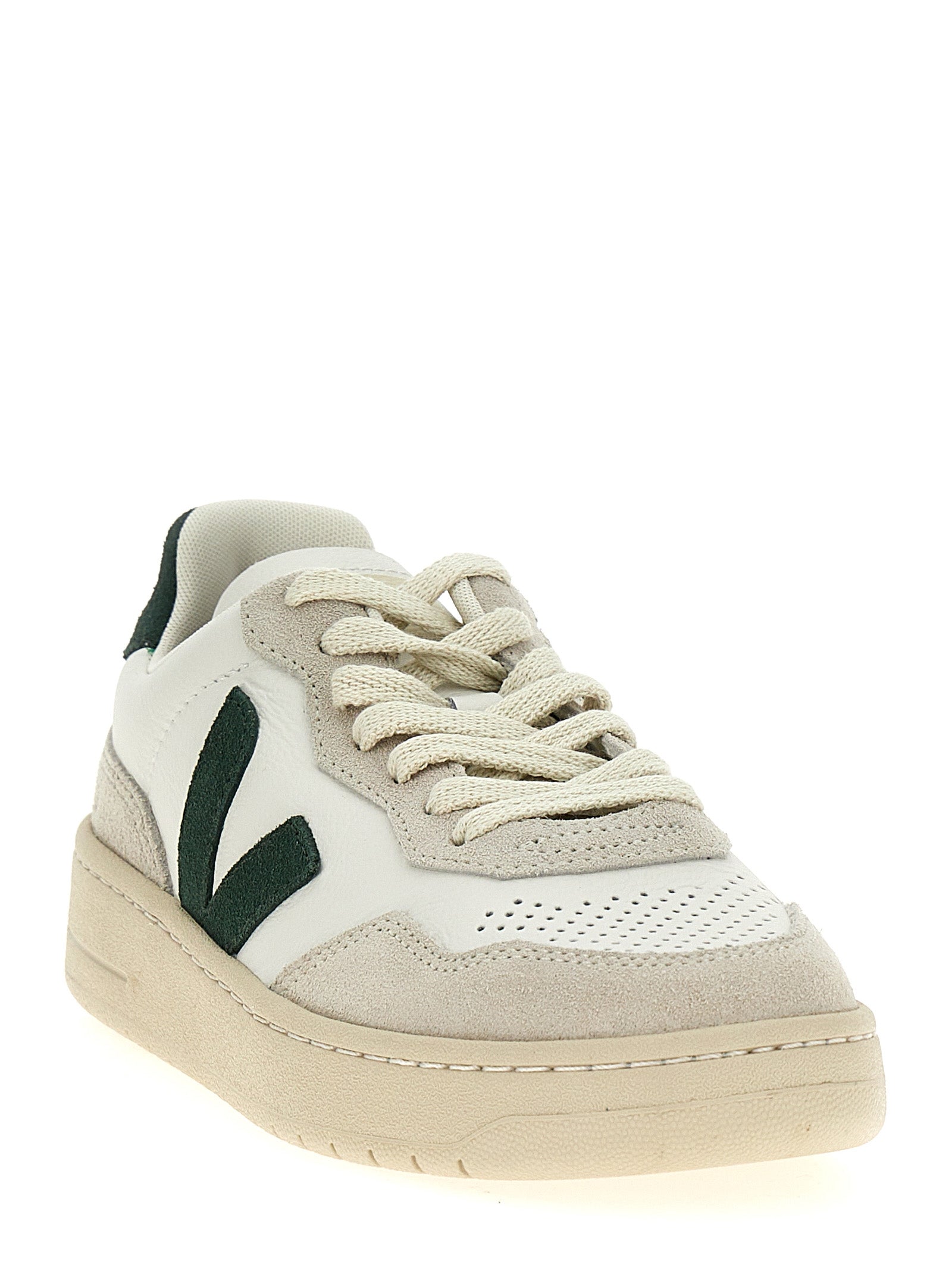 Bicolor Leather Low Top Sneakers
