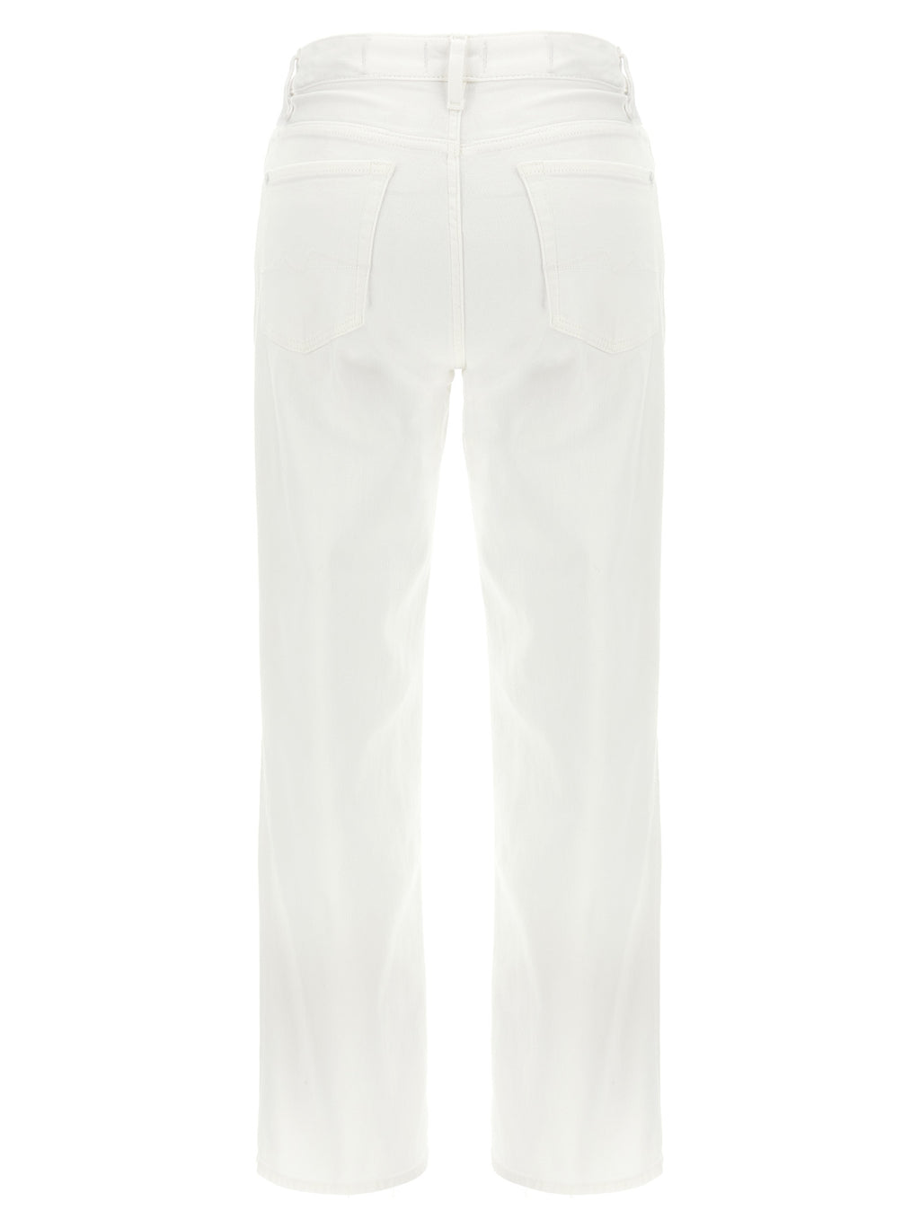 White Cotton High-Waisted Jean
