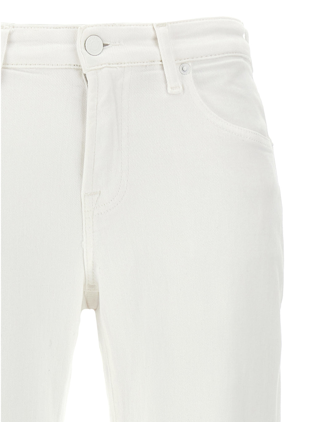 White Cotton High-Waisted Jean