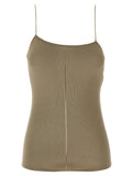 Beige Viscose Tank Tops