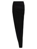 Black Cotton Mini Skirt