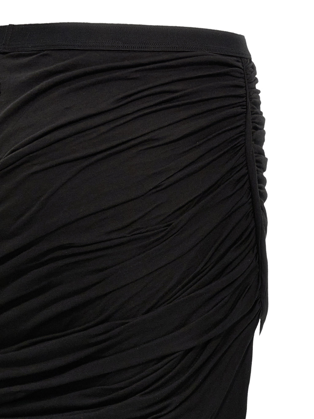 Black Cotton Mini Skirt