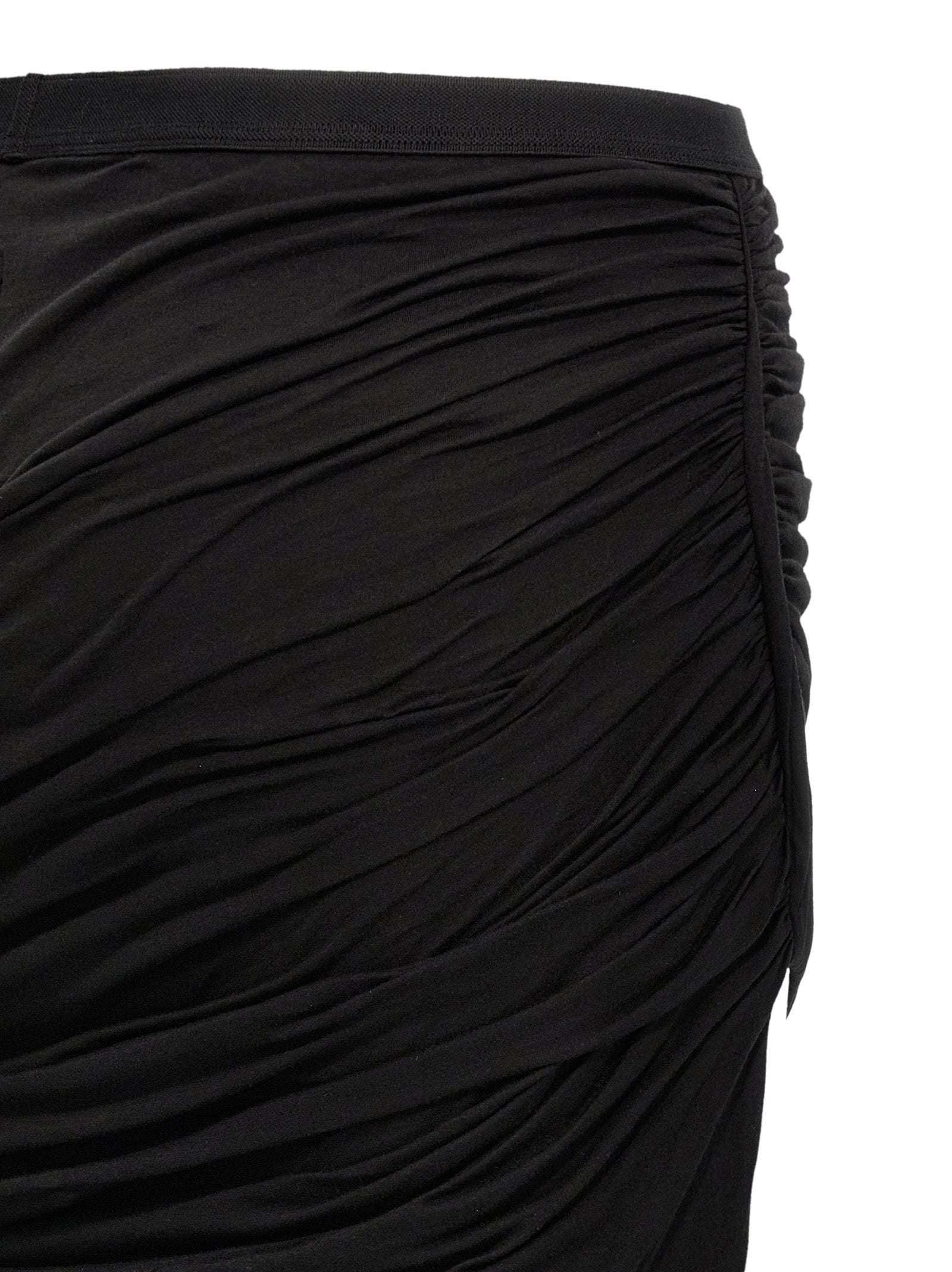 Black Cotton Mini Skirt