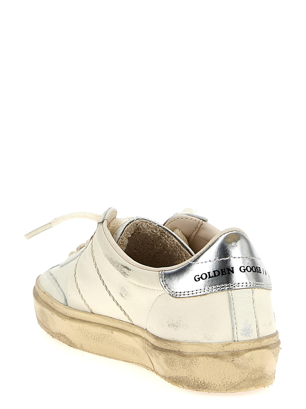 Silver Lamb Leather Low Top Sneakers