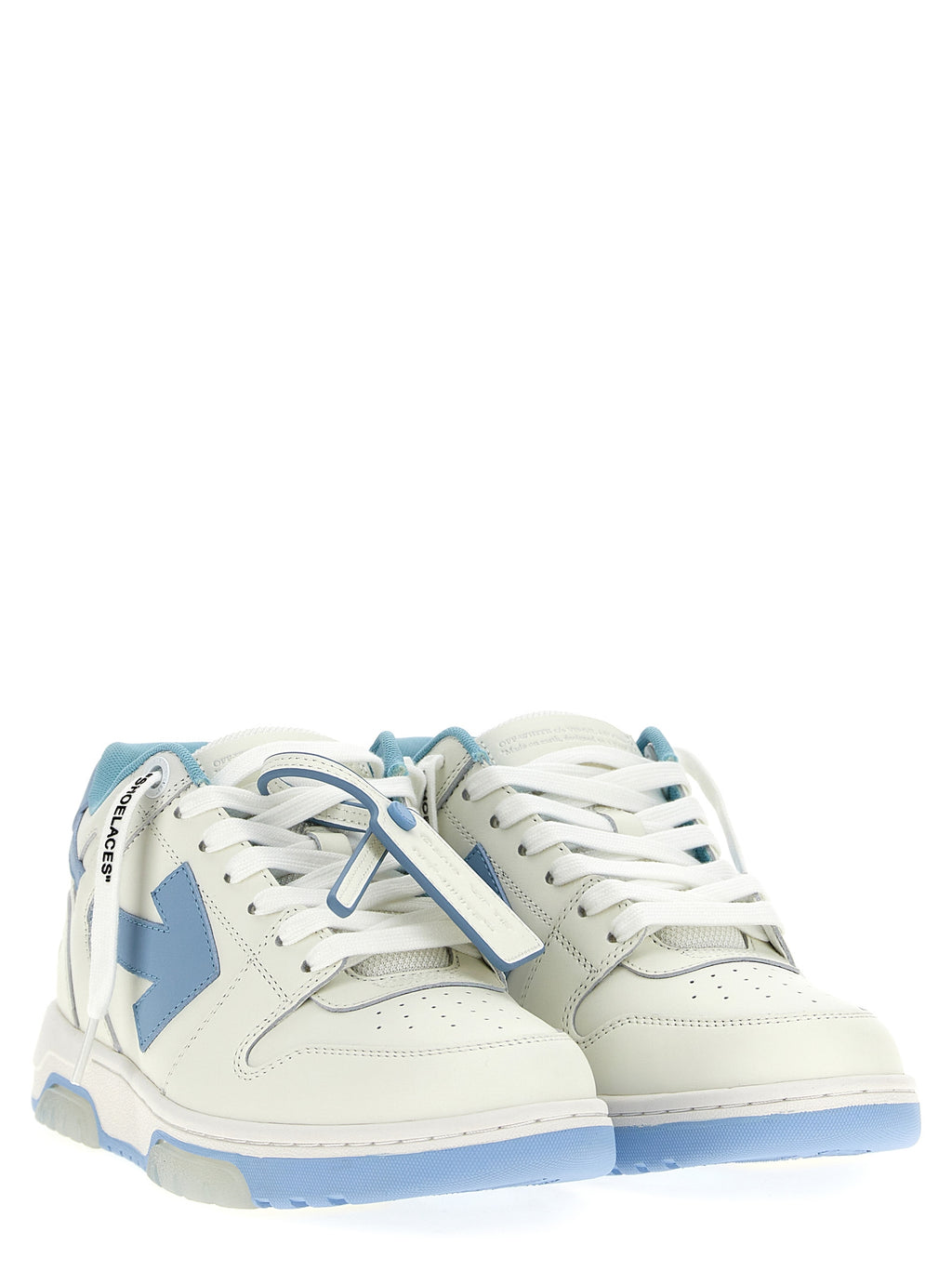 Blue Bovine Leather Low Top Sneakers