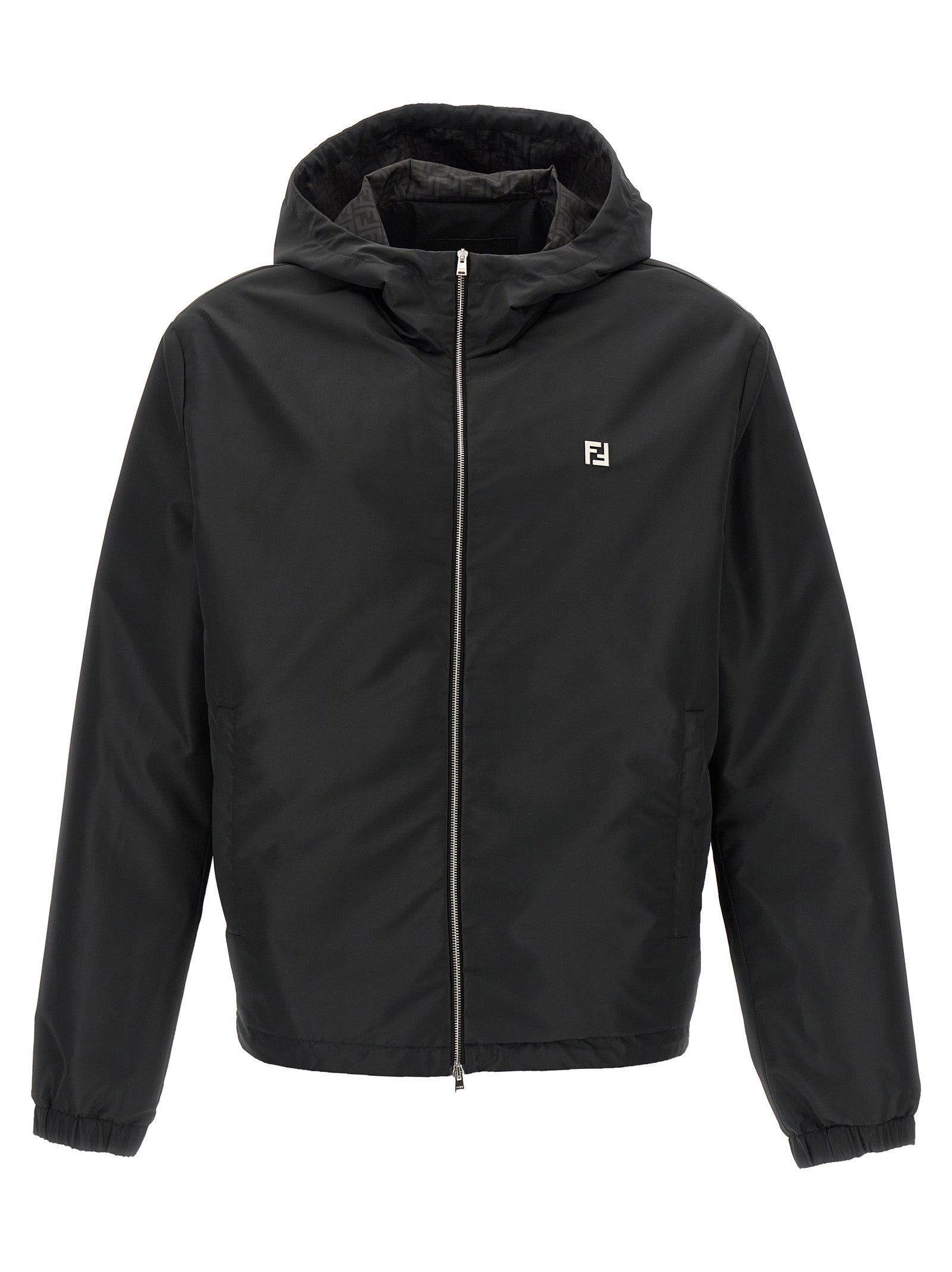 Black Polyester Shell Jacket